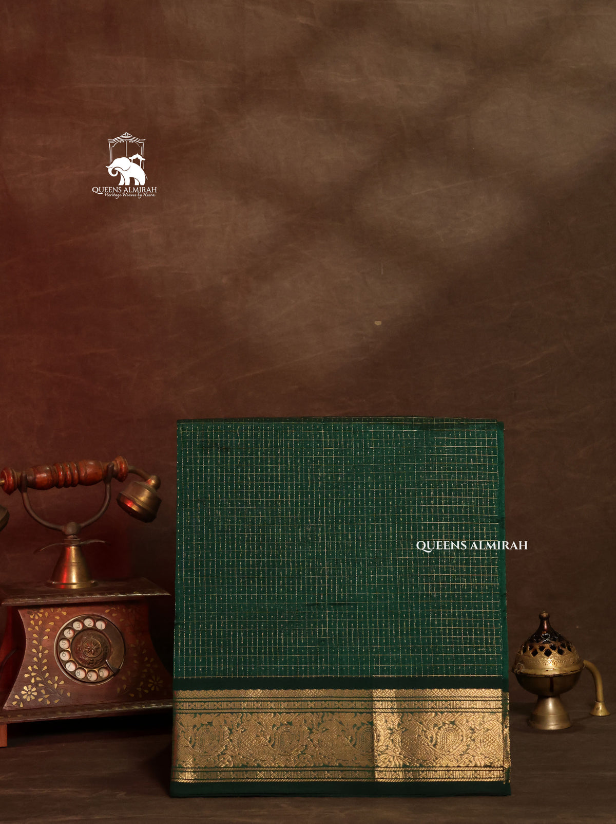 Dark Green Chettinad Silk Cotton Saree