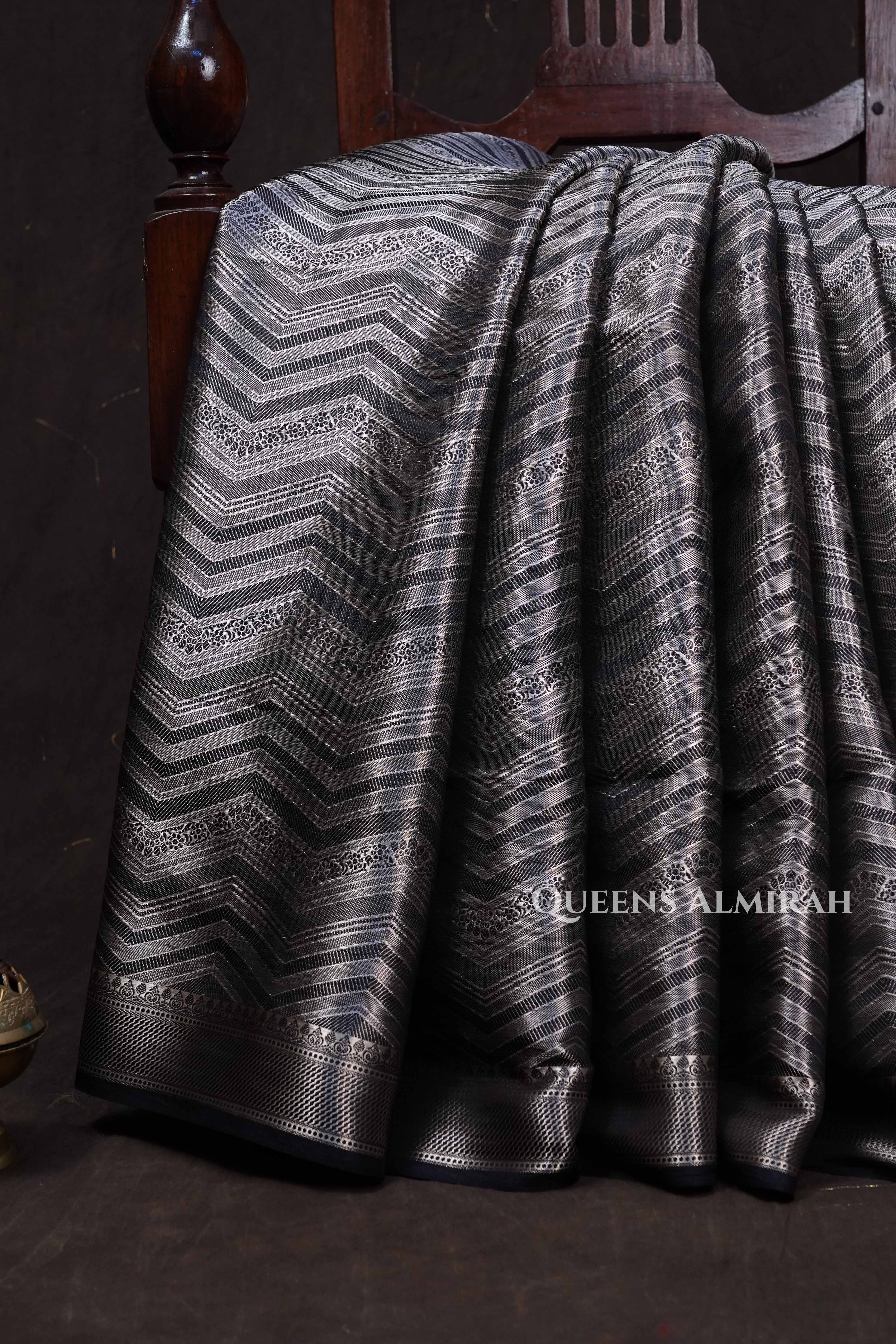 Black Banarasi Silk Saree