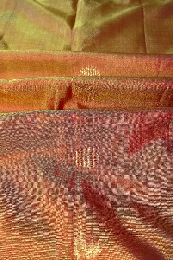MANGO YELLOW WITH BERRY PINK SOFT SILK SAREE - Queens Jewel Emporium