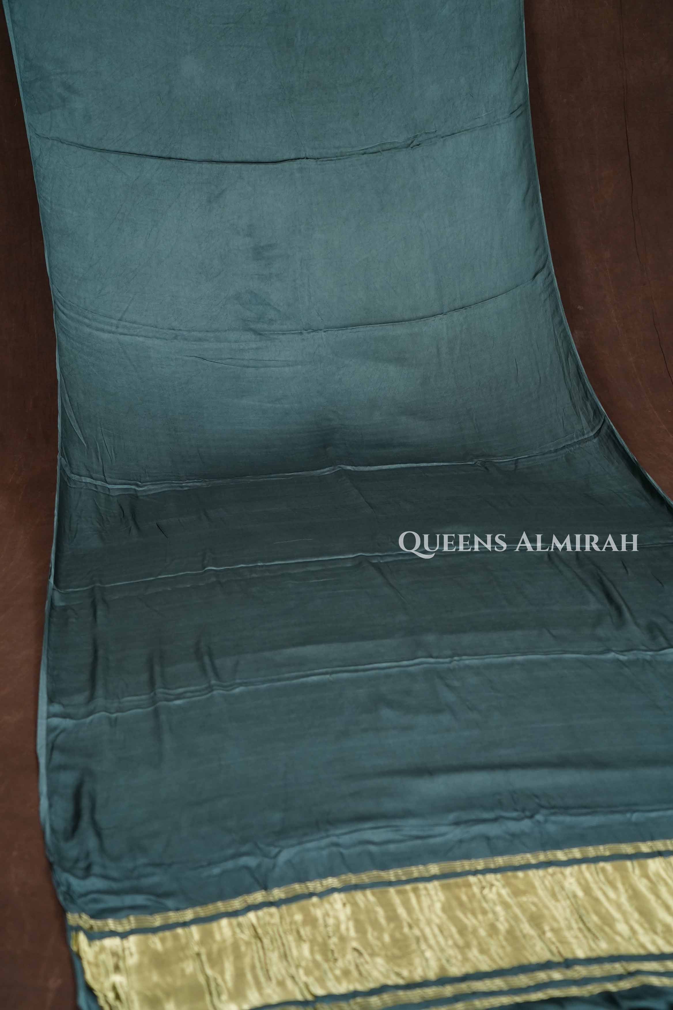 Grey Green Modal Silk Saree