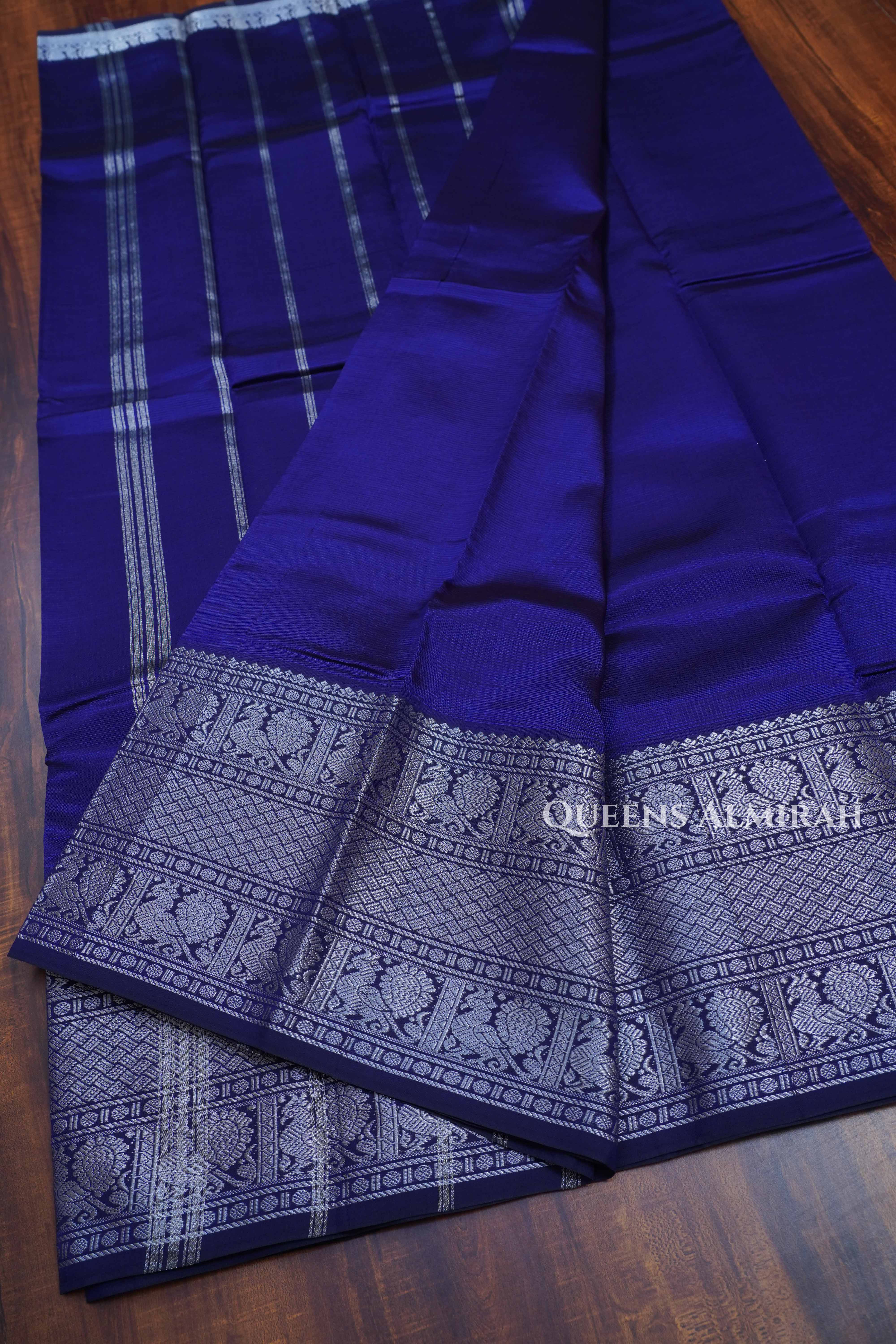 Indigo Mangalgiri Saree