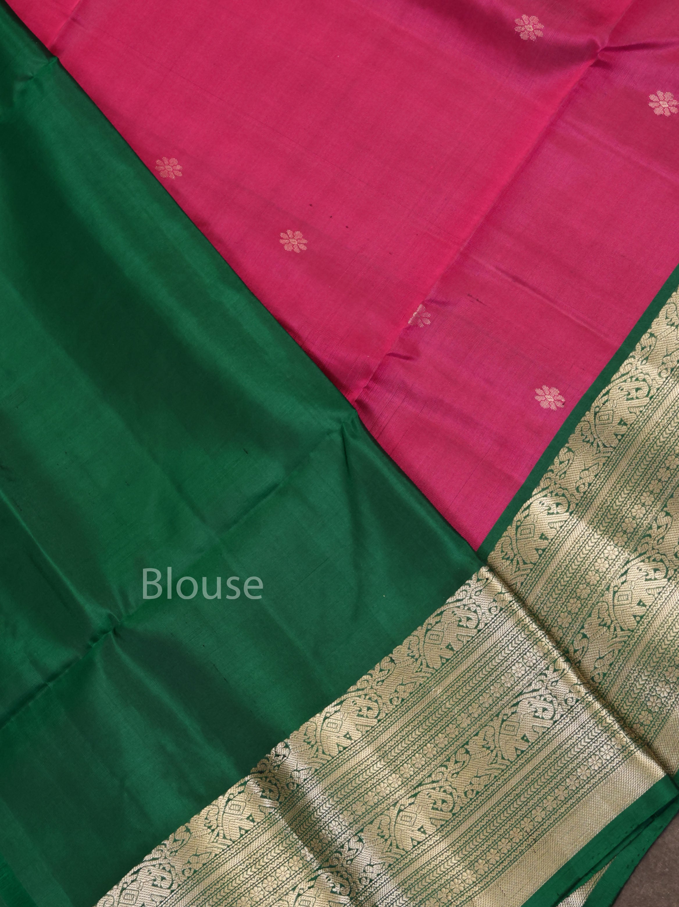Purple With Green Pure Soft Silk Saree