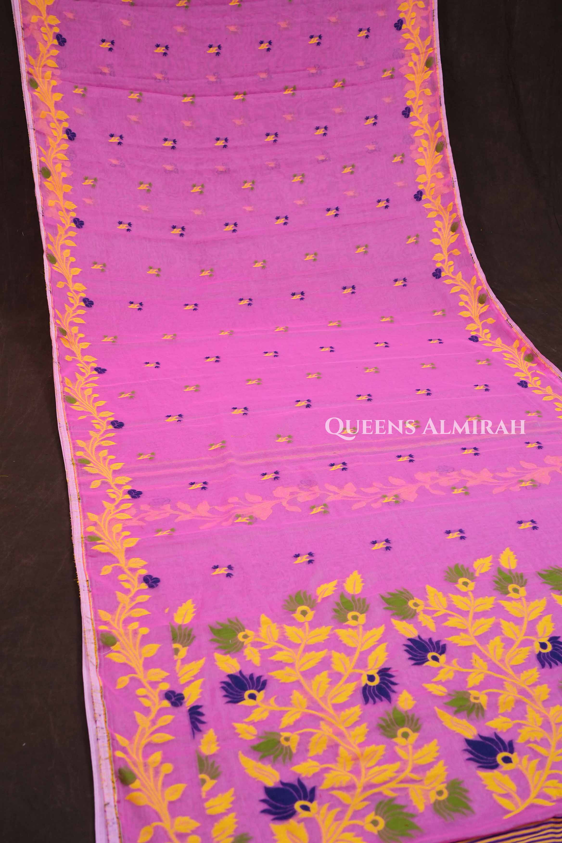 Pink Jamdani Cottoon Saree