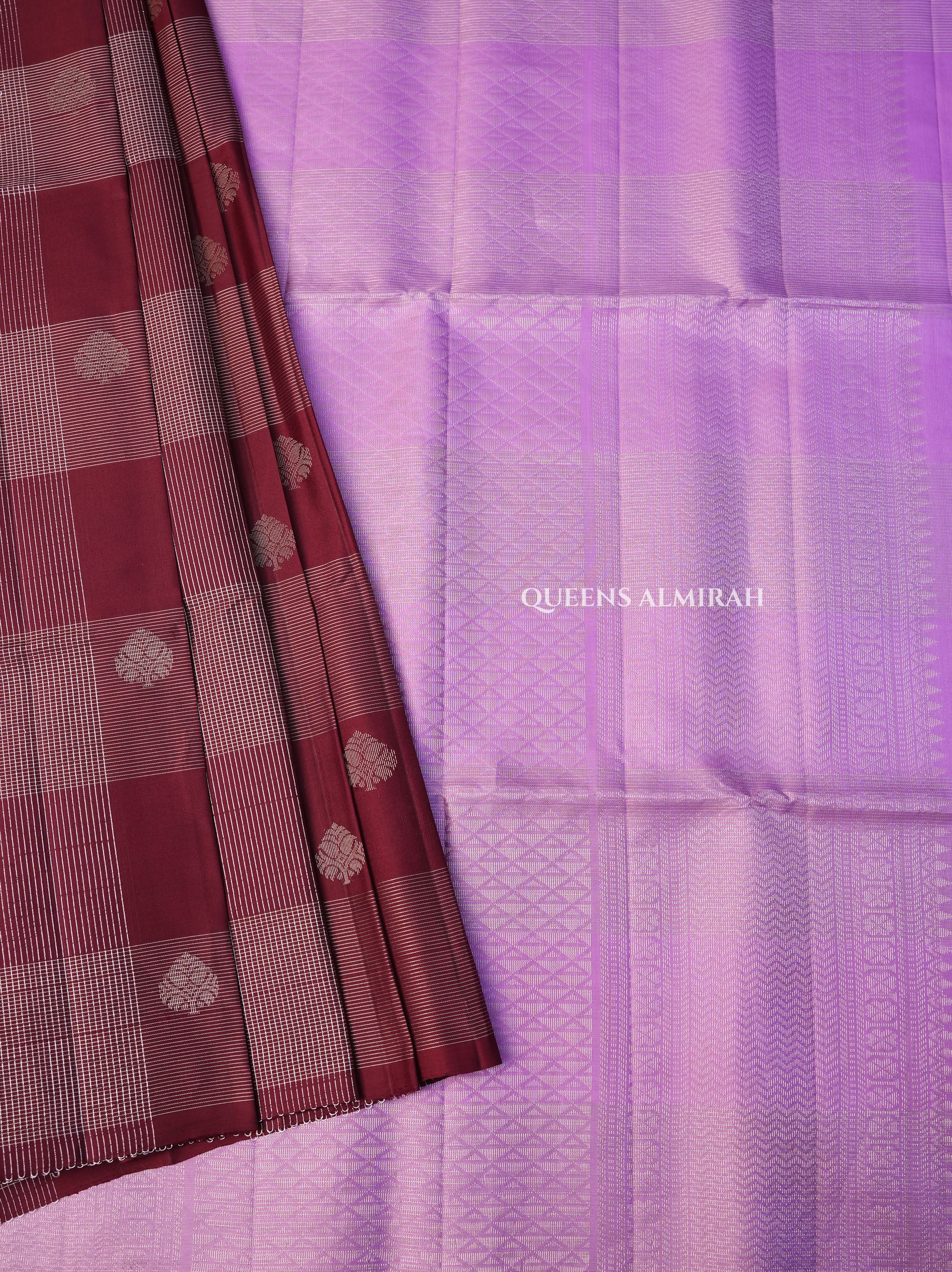 Maroon Vairaoosi Kattam Pure Soft Silk Saree