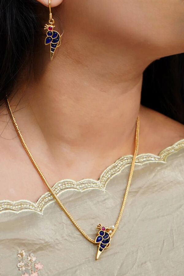 MATHU  NECKLACE SET - NAVY BLUE - Queens Jewel Emporium