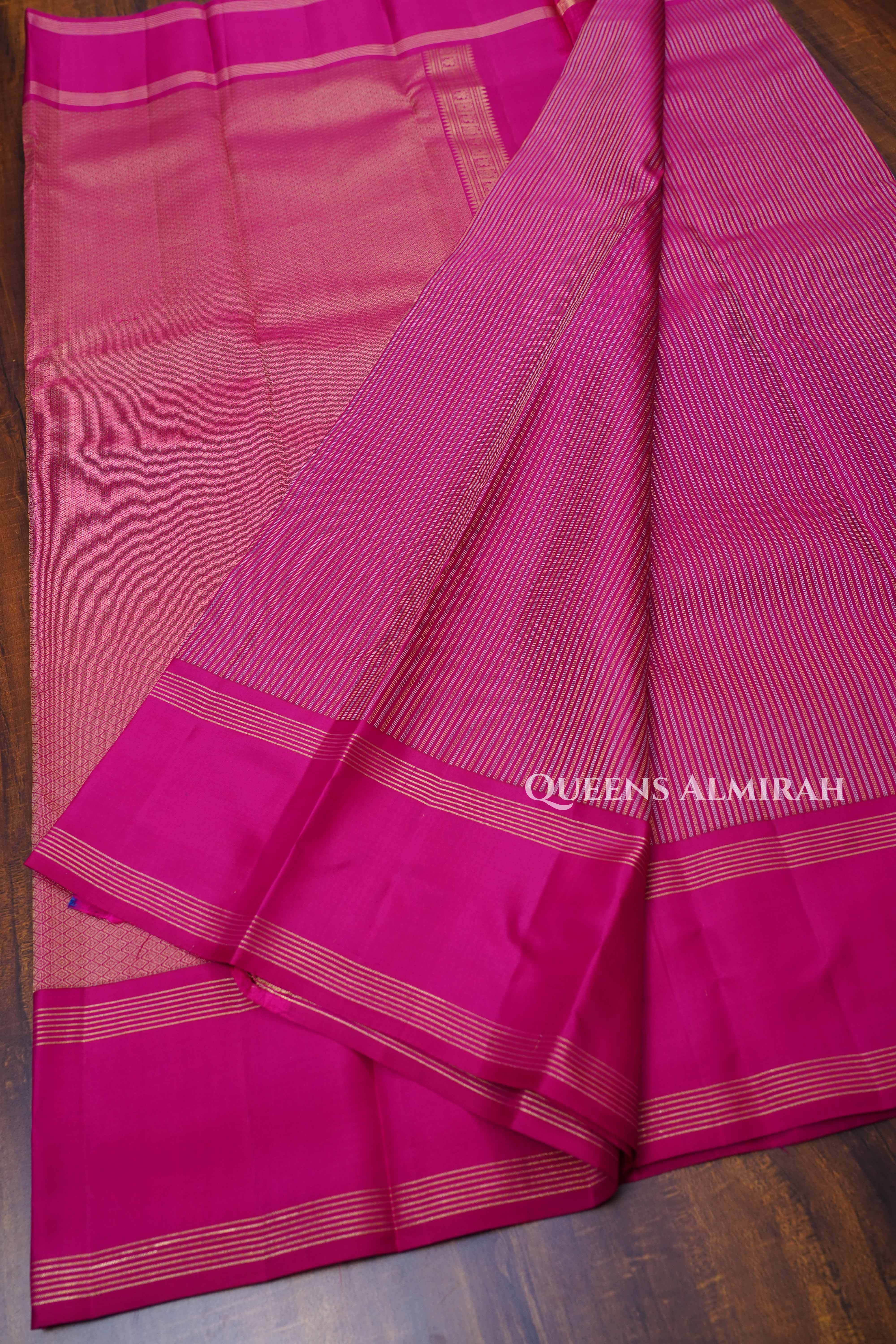 Magenta Pink Pure Kanchivaram Silk Saree
