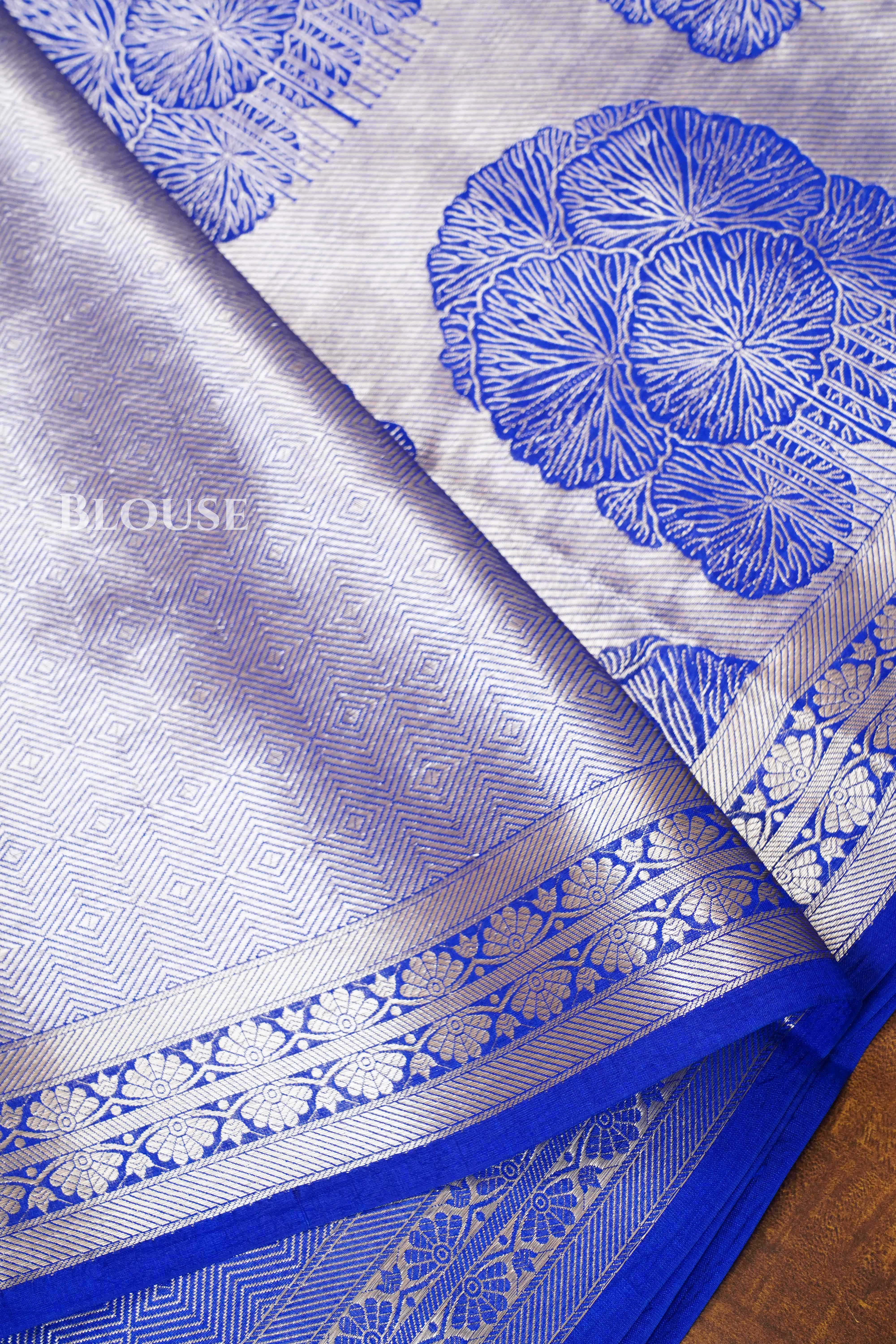 Blue Banarasi Silk Saree