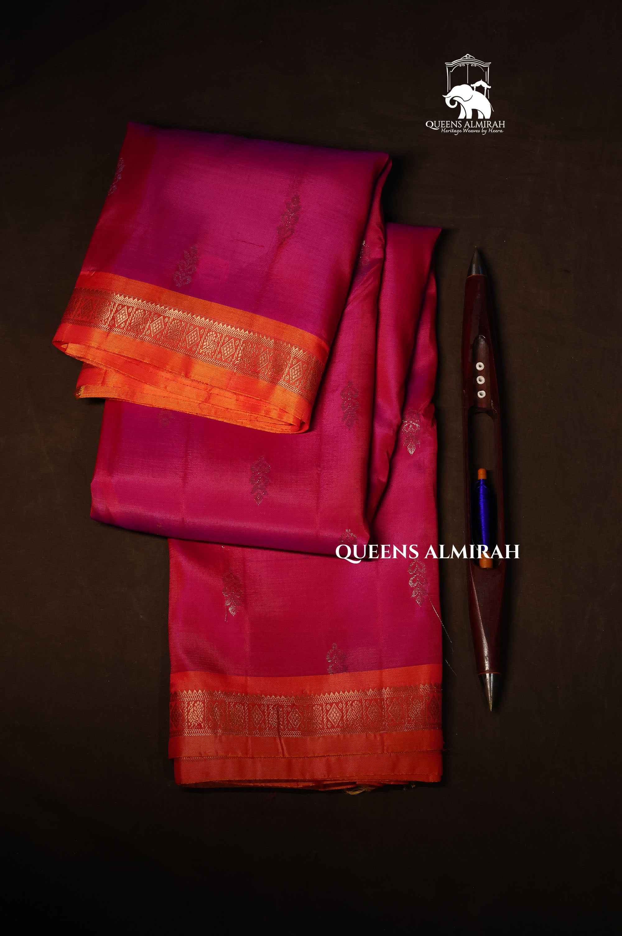 Pink With Orange Budget Kanchivaram Silk Saree