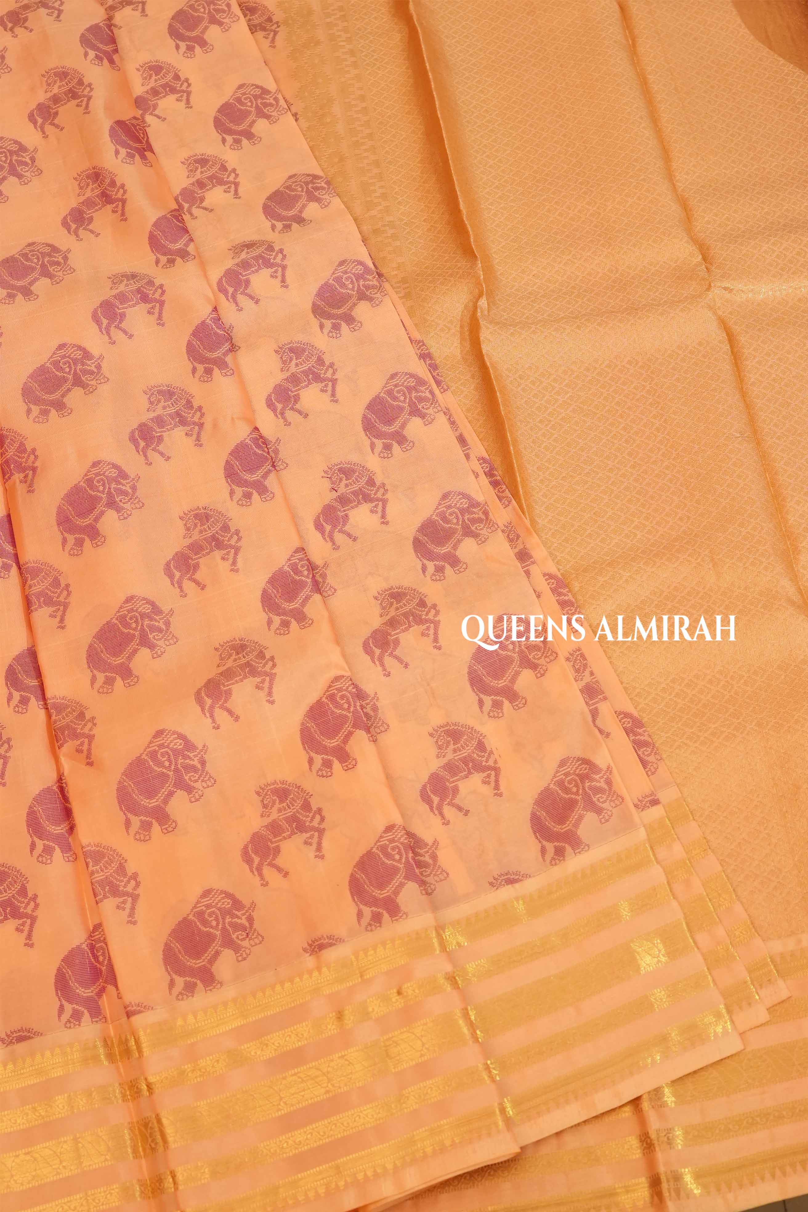 Pastel Pink Varisapet Border Pure Kanchivaram Silk Saree