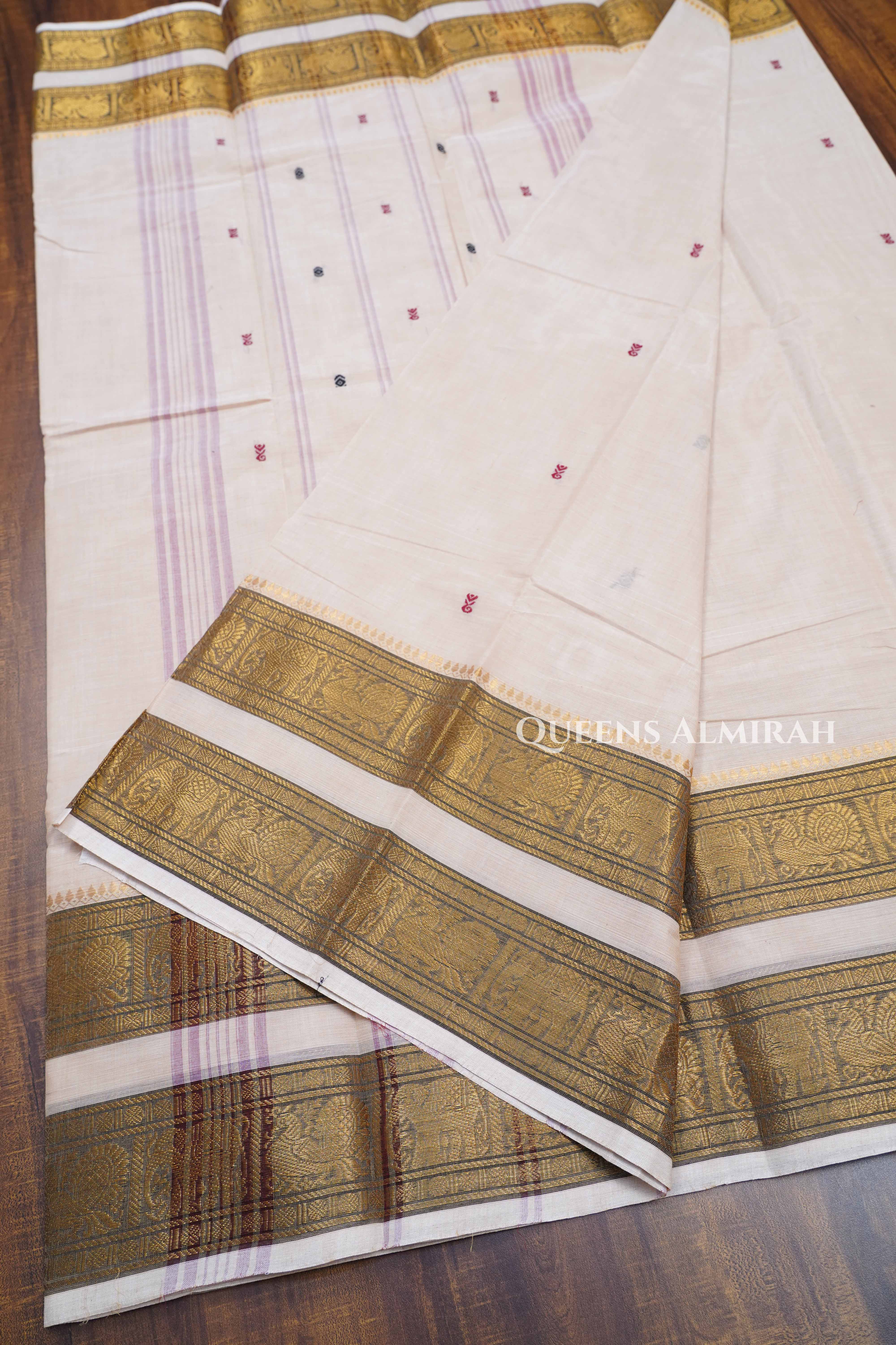 Sandal Kanchi Cotton Saree