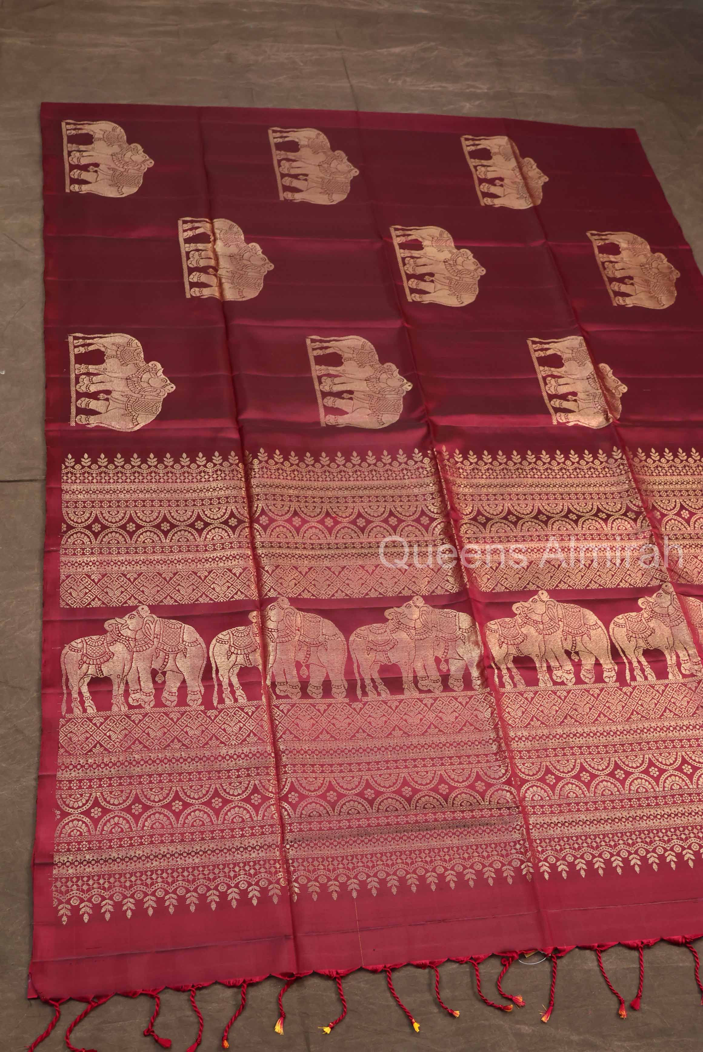 Cocoa Bean Pure Soft Silk Saree