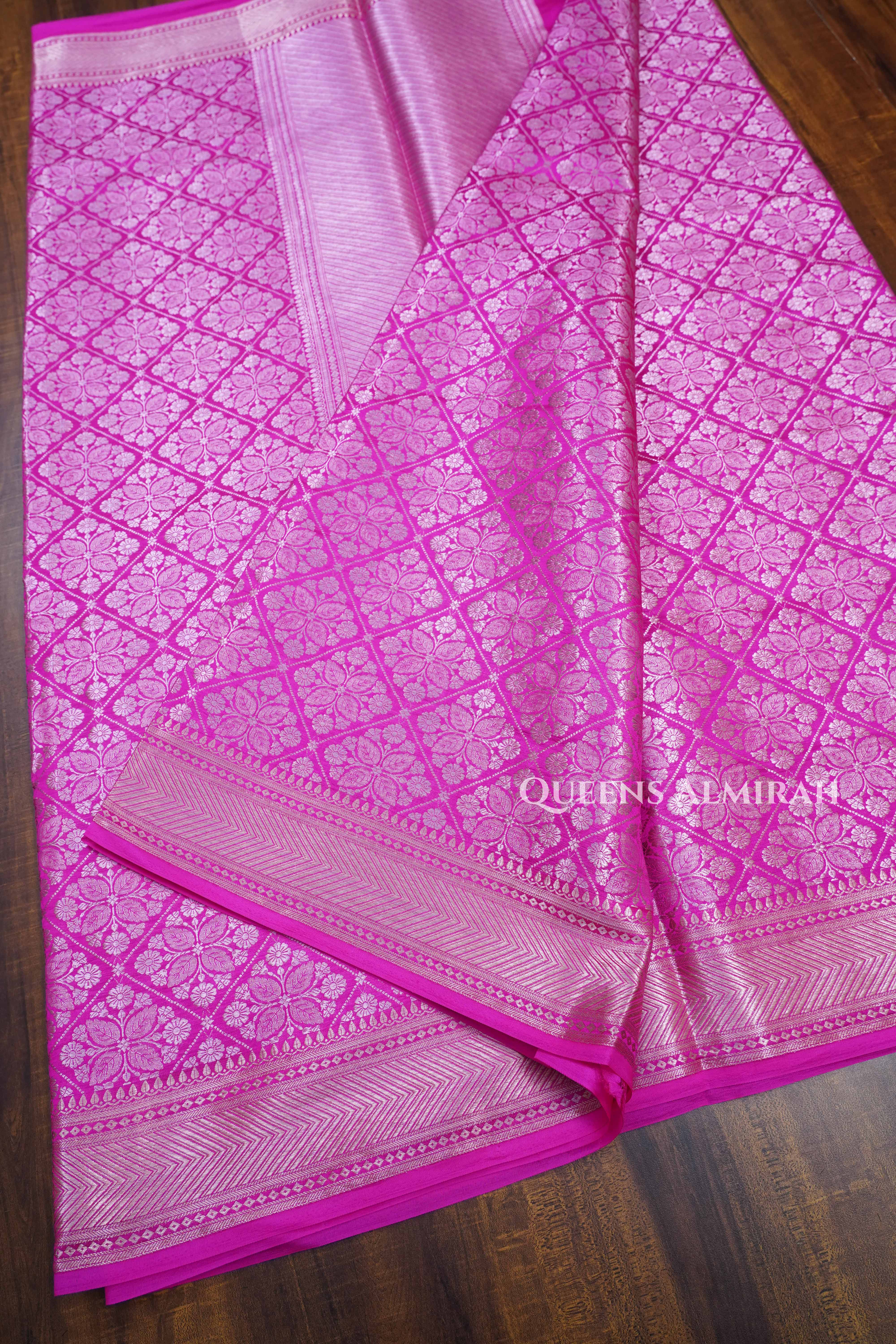 Pink Banarasi Silk Saree