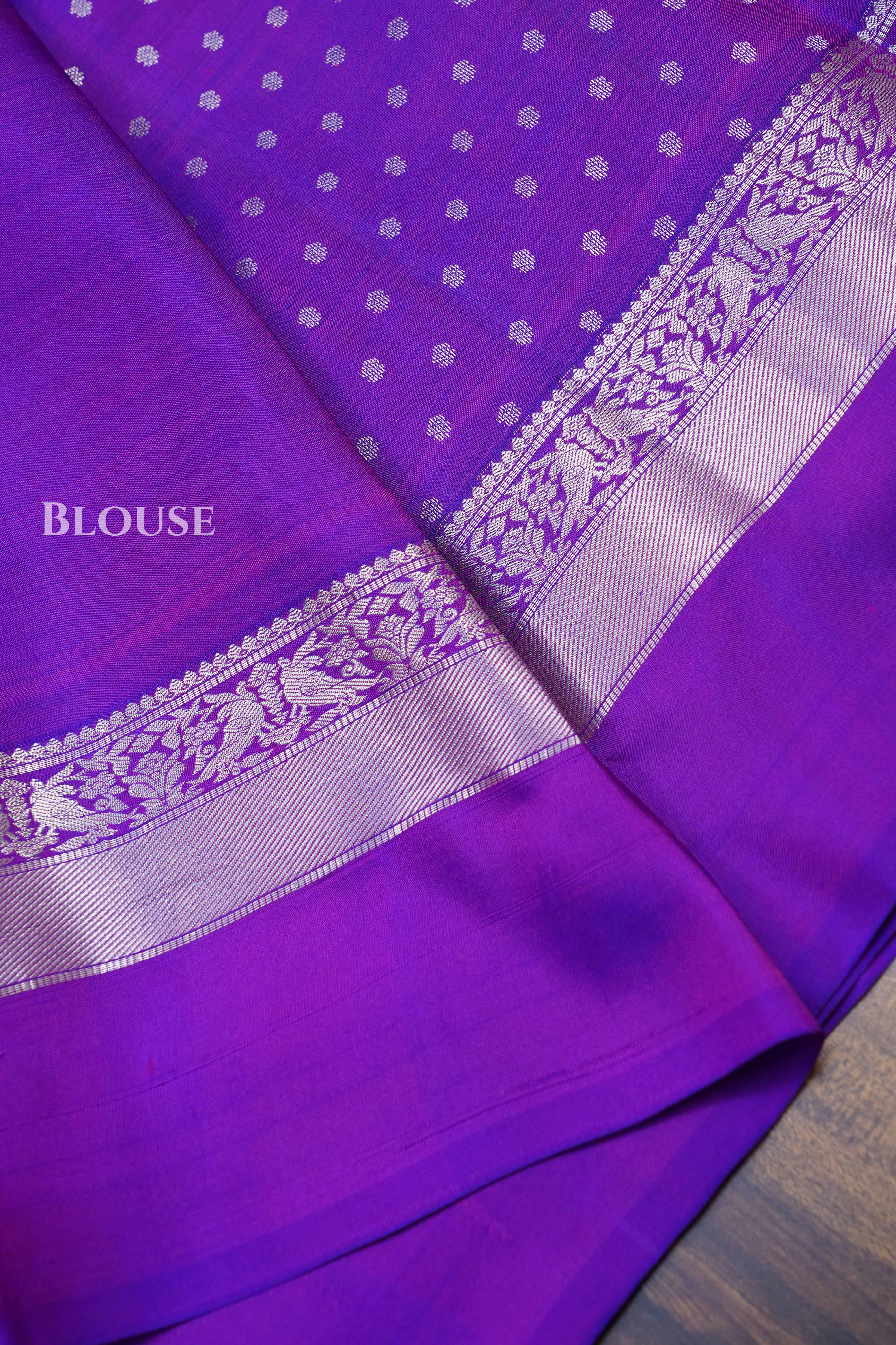 Violet Pure Kanchivaram Silk Saree