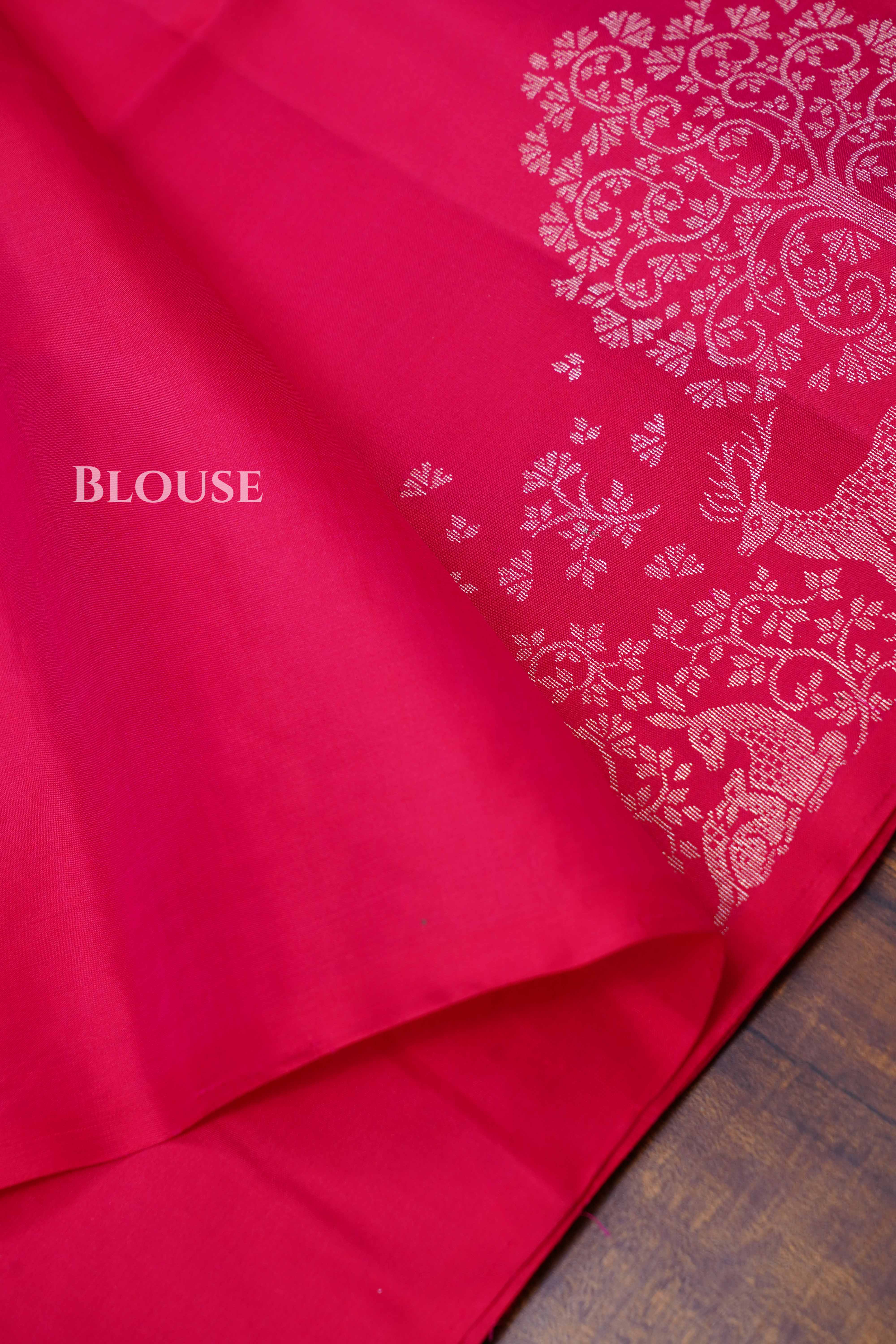 Magenta Pink Pure Soft Silk Saree