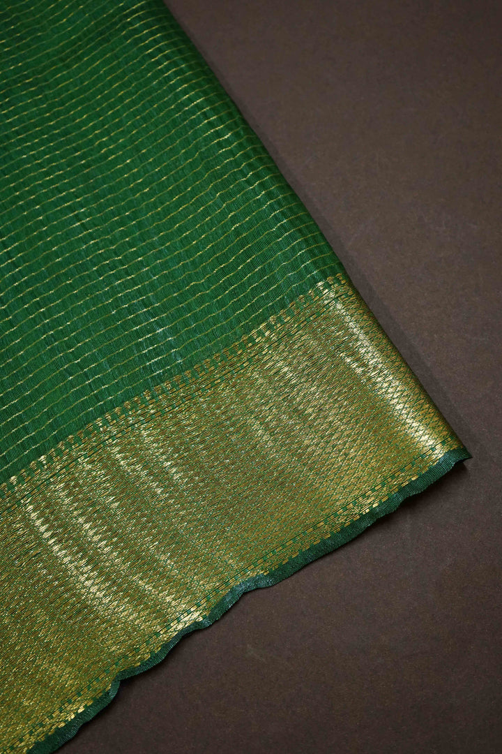 KIWI GREEN  MAHESHWARI SAREE - Queens Jewel Emporium
