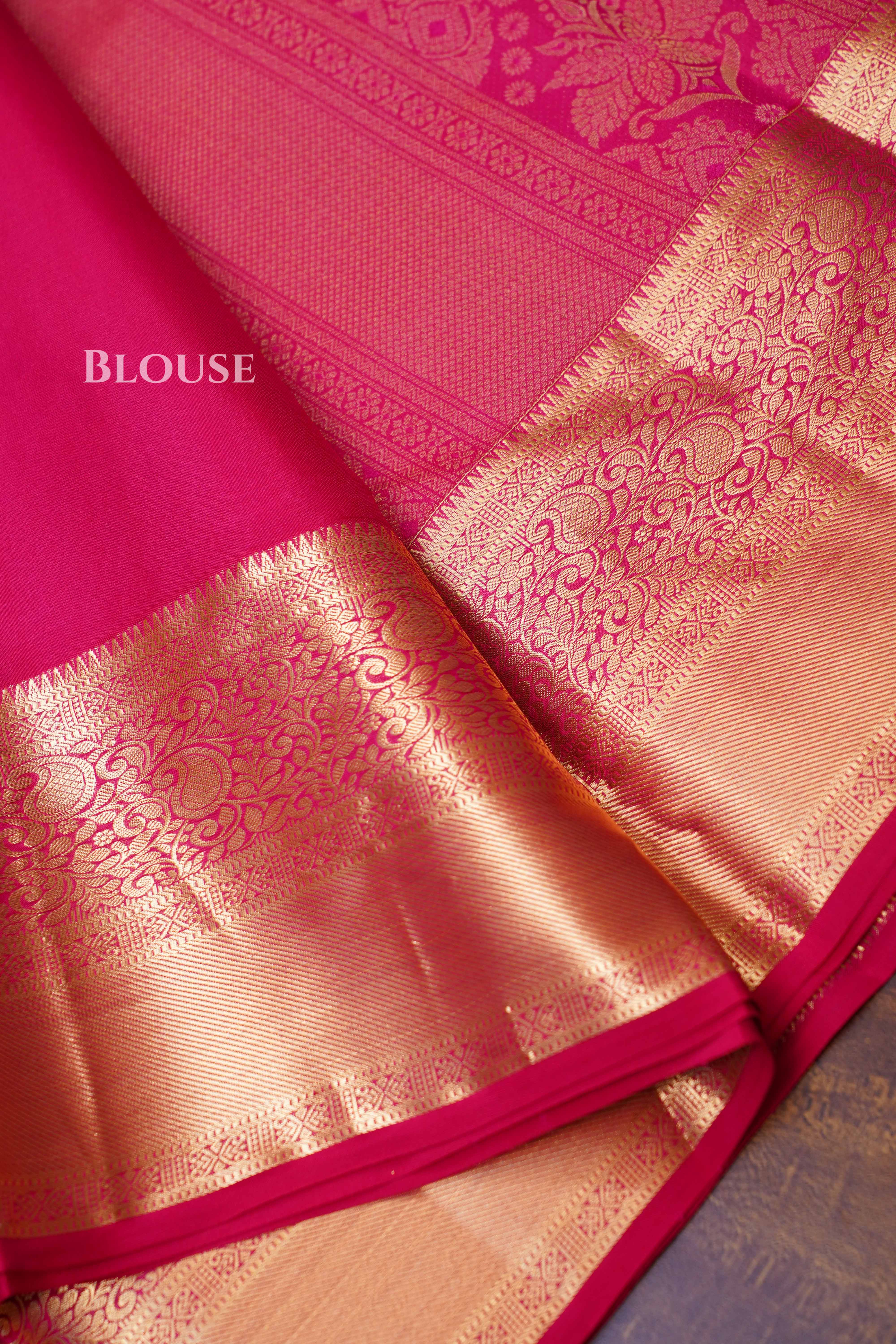 Dark Pink Pure Kanchivaram Silk Saree