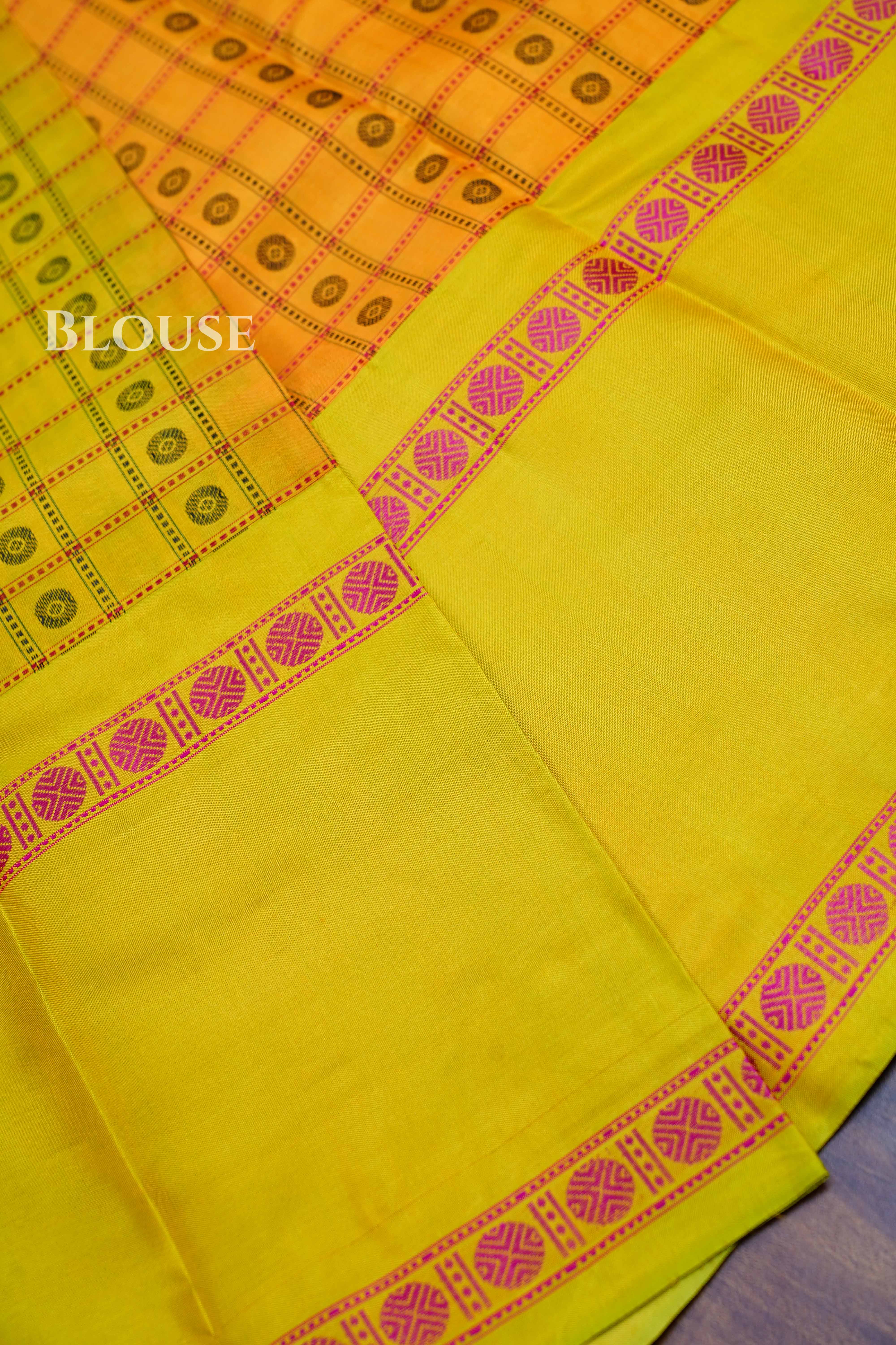 Mango Yellow With Yellow Pure Kanchivaram Silk Saree