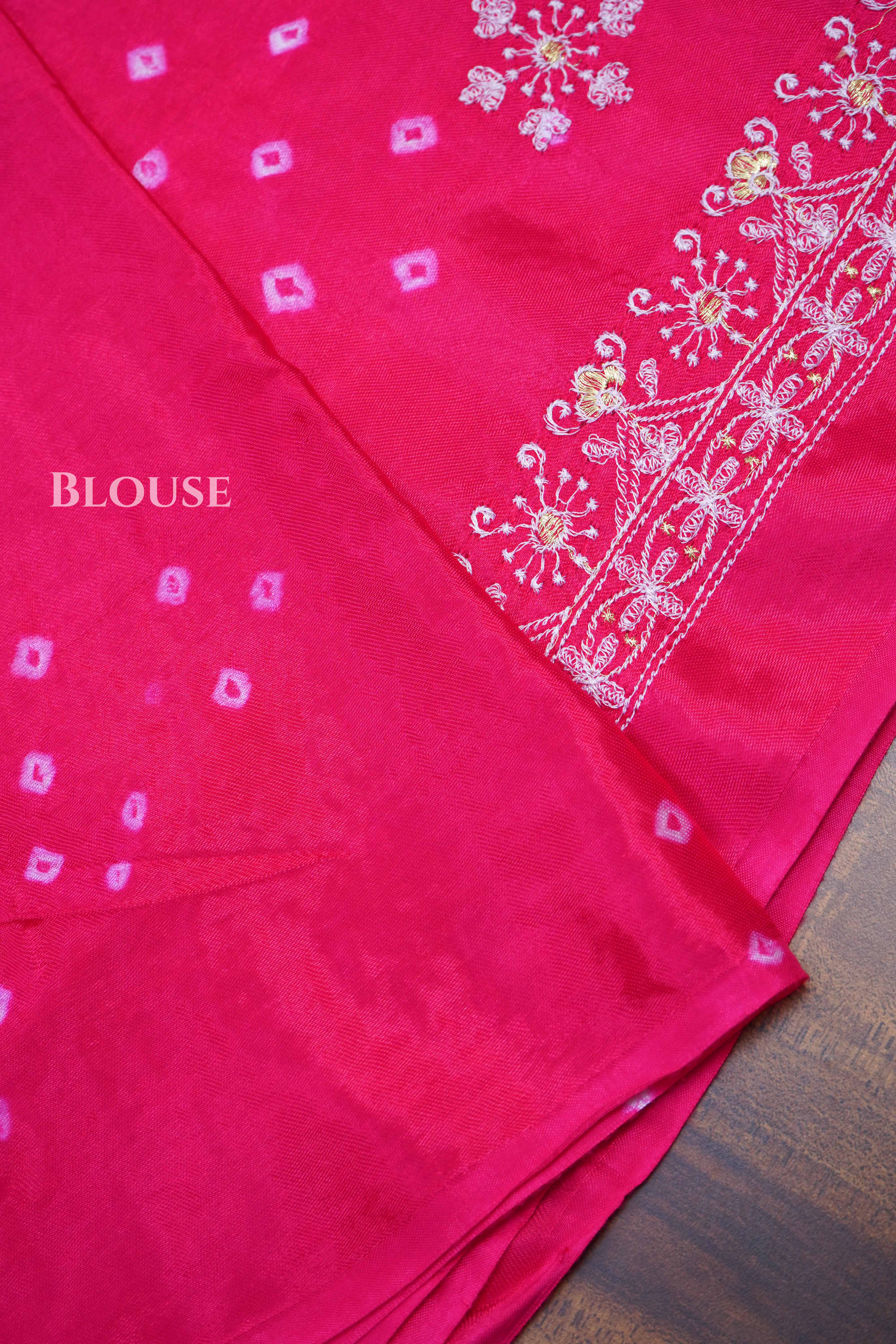 Magenta Pink Modal Silk Saree