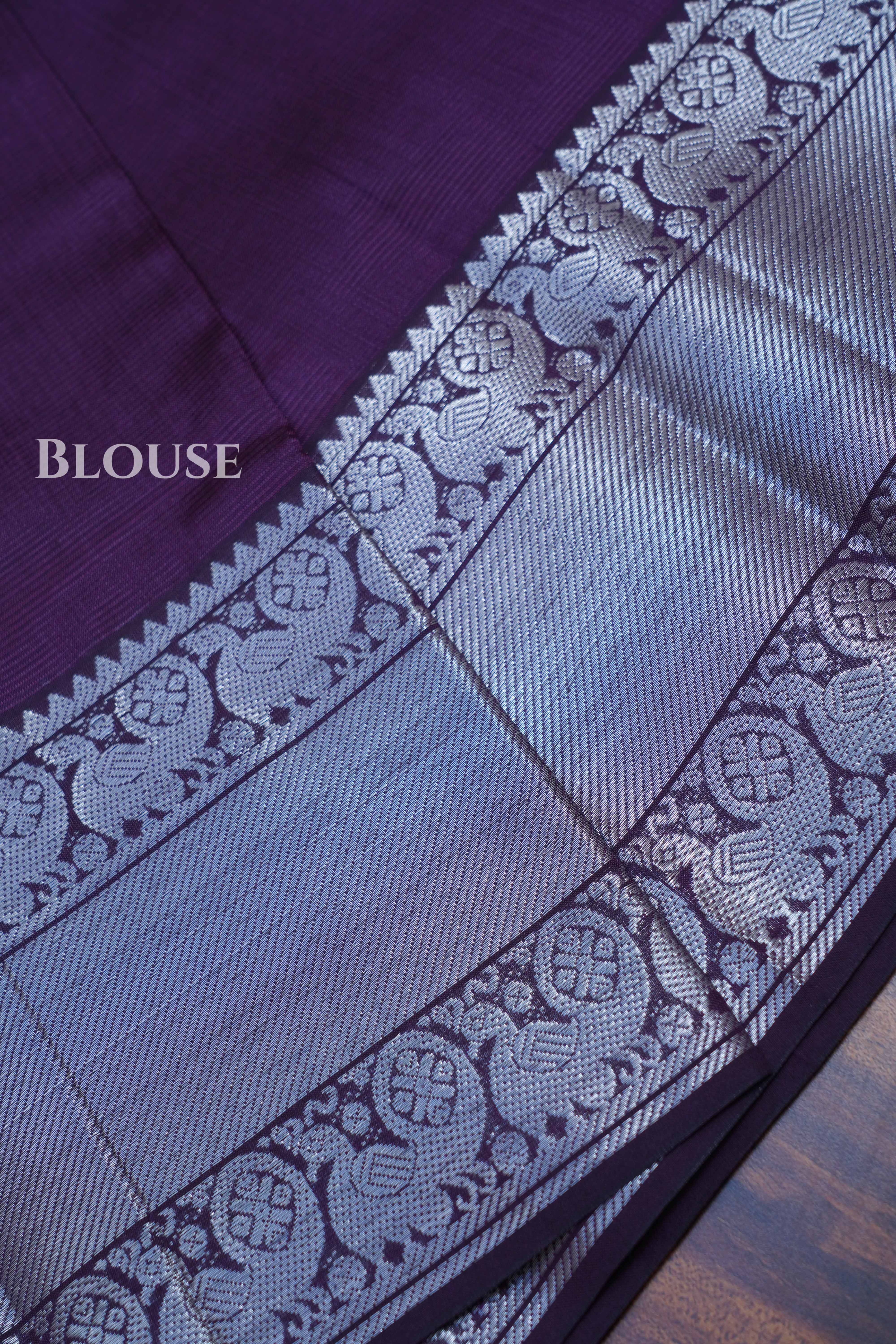 Grape Purple Mangalgiri Saree