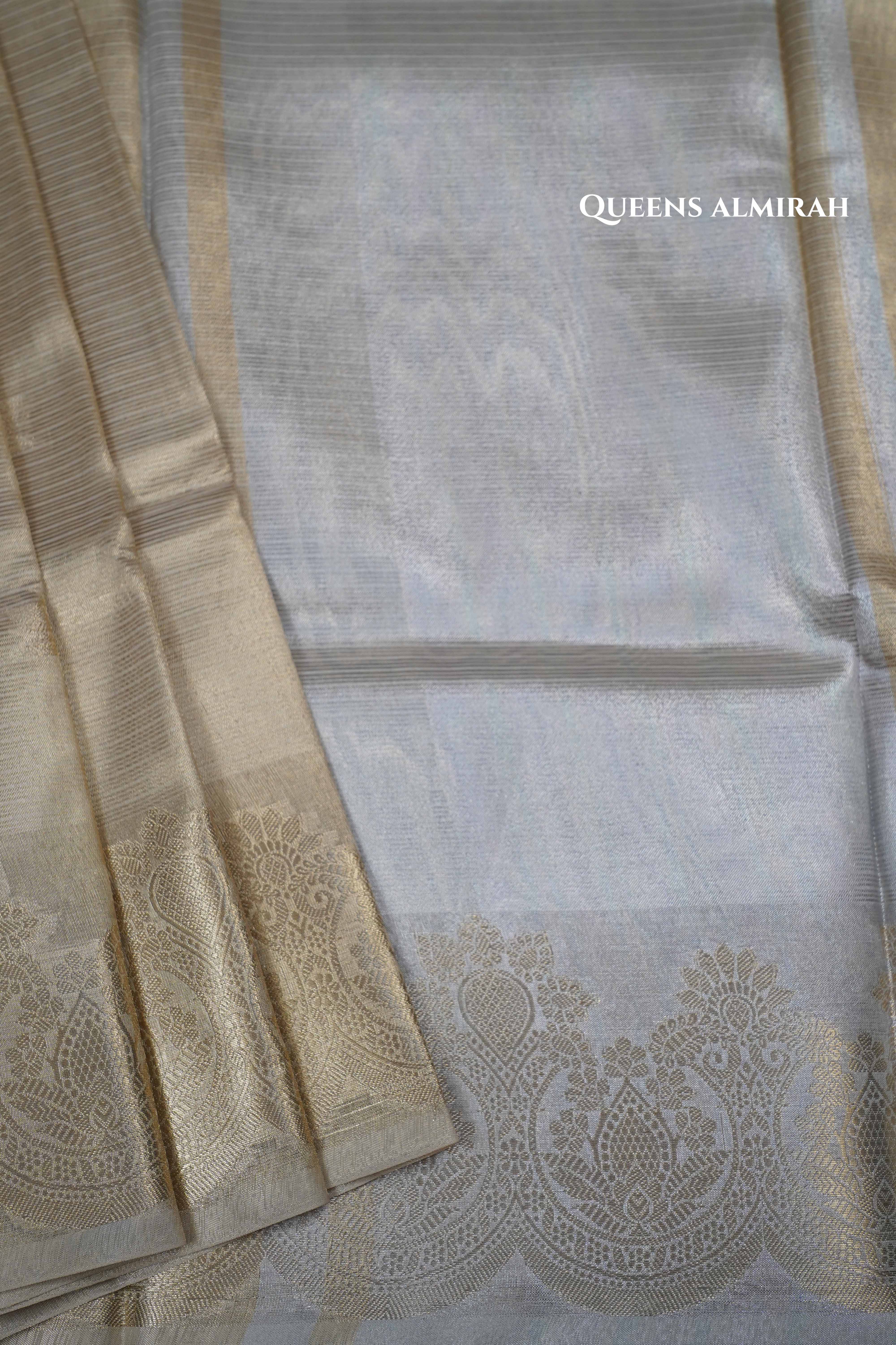 SILVER KOTA TISSUE SAREE - Queens Jewel Emporium