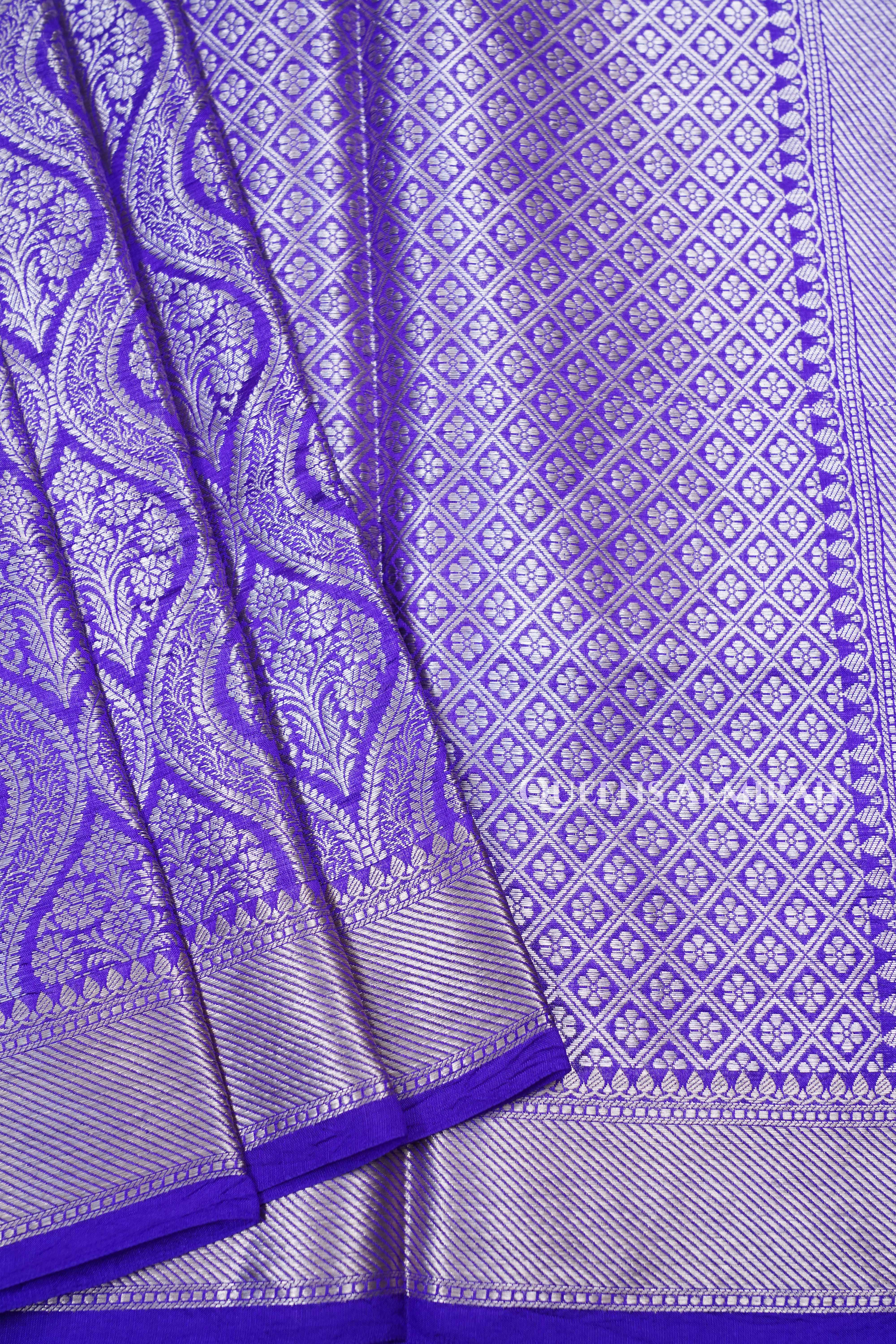 Purple Banarasi Silk Saree