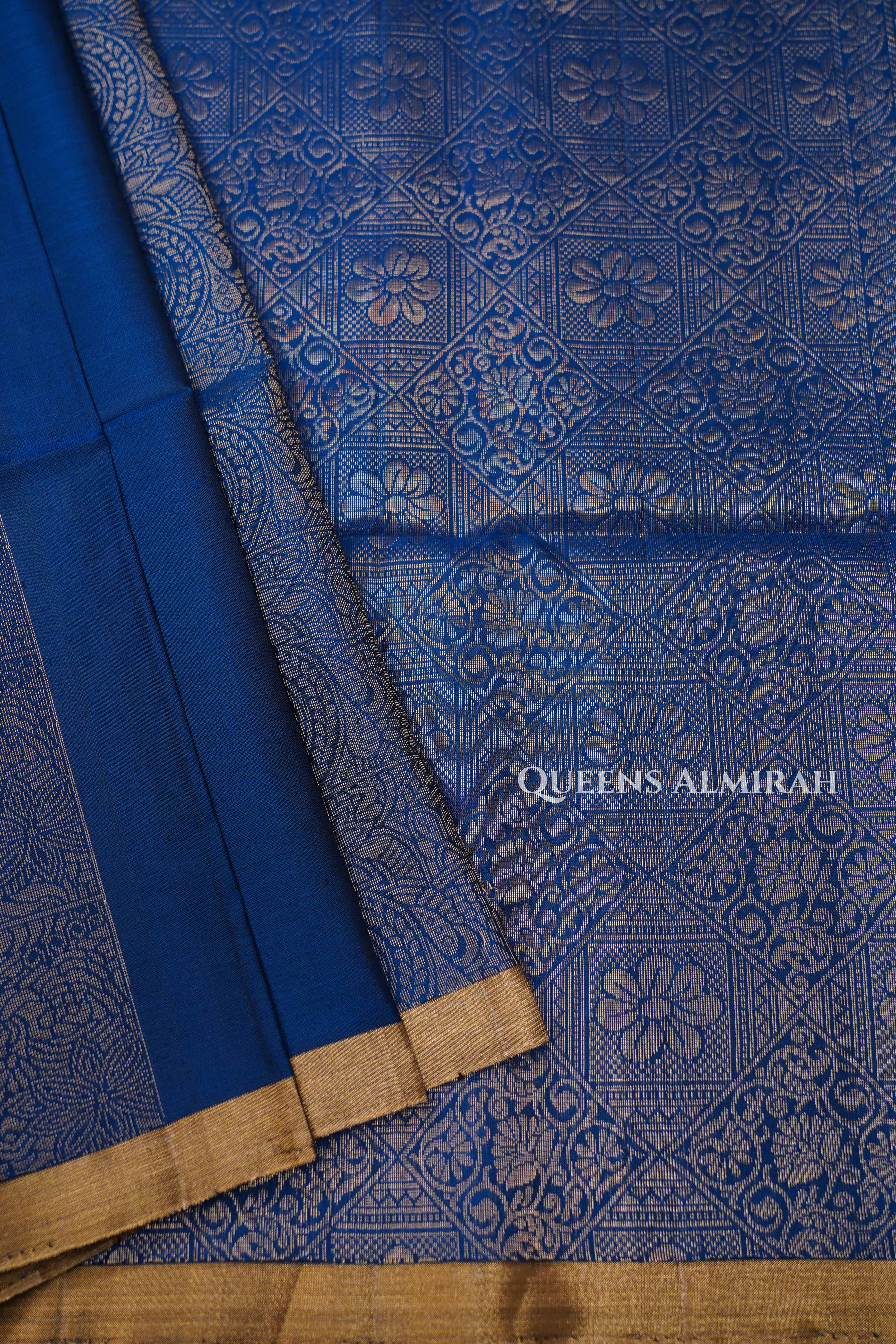 Light Navy Blue Pure Soft Silk Saree