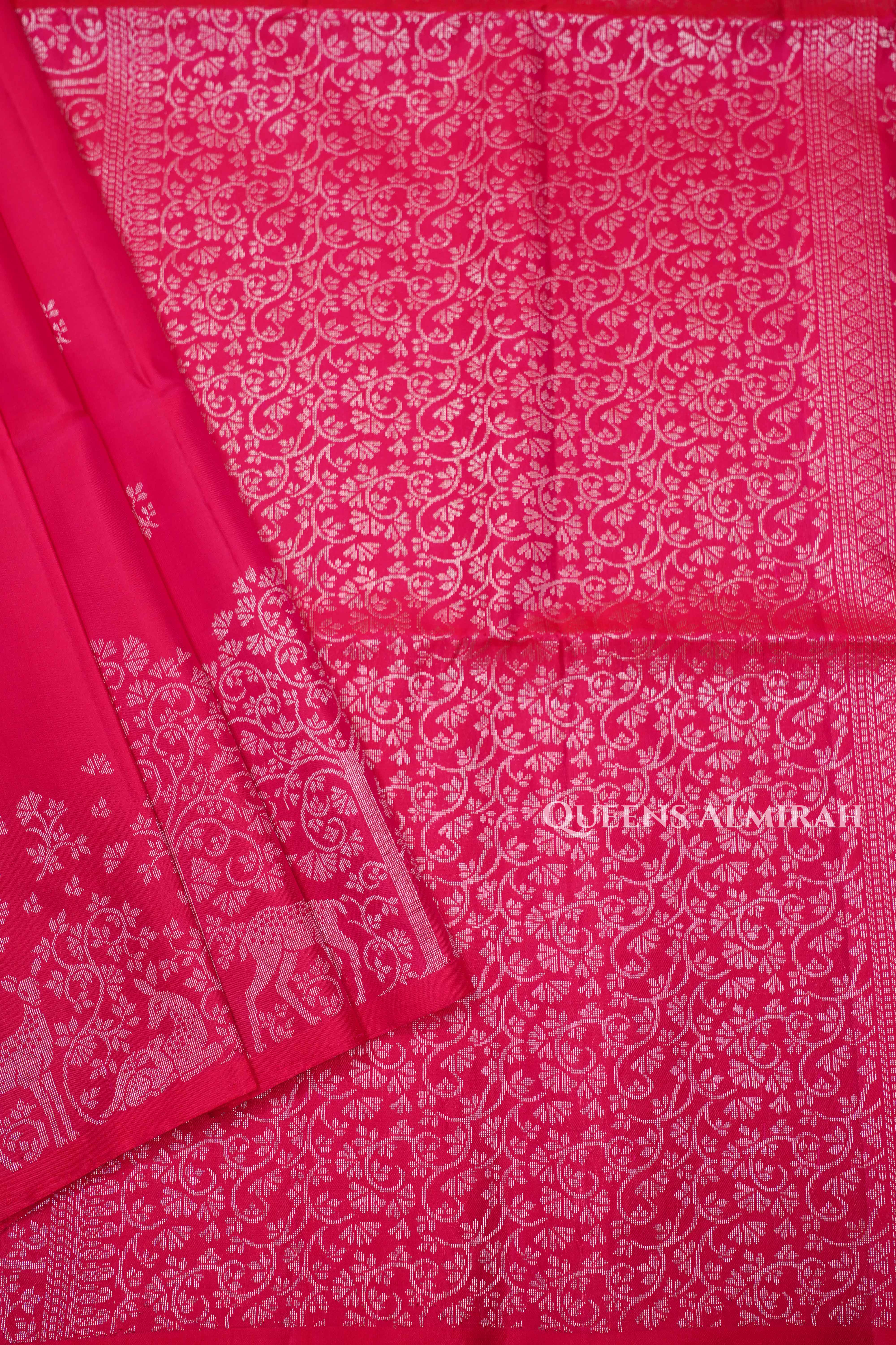 Magenta Pink Pure Soft Silk Saree