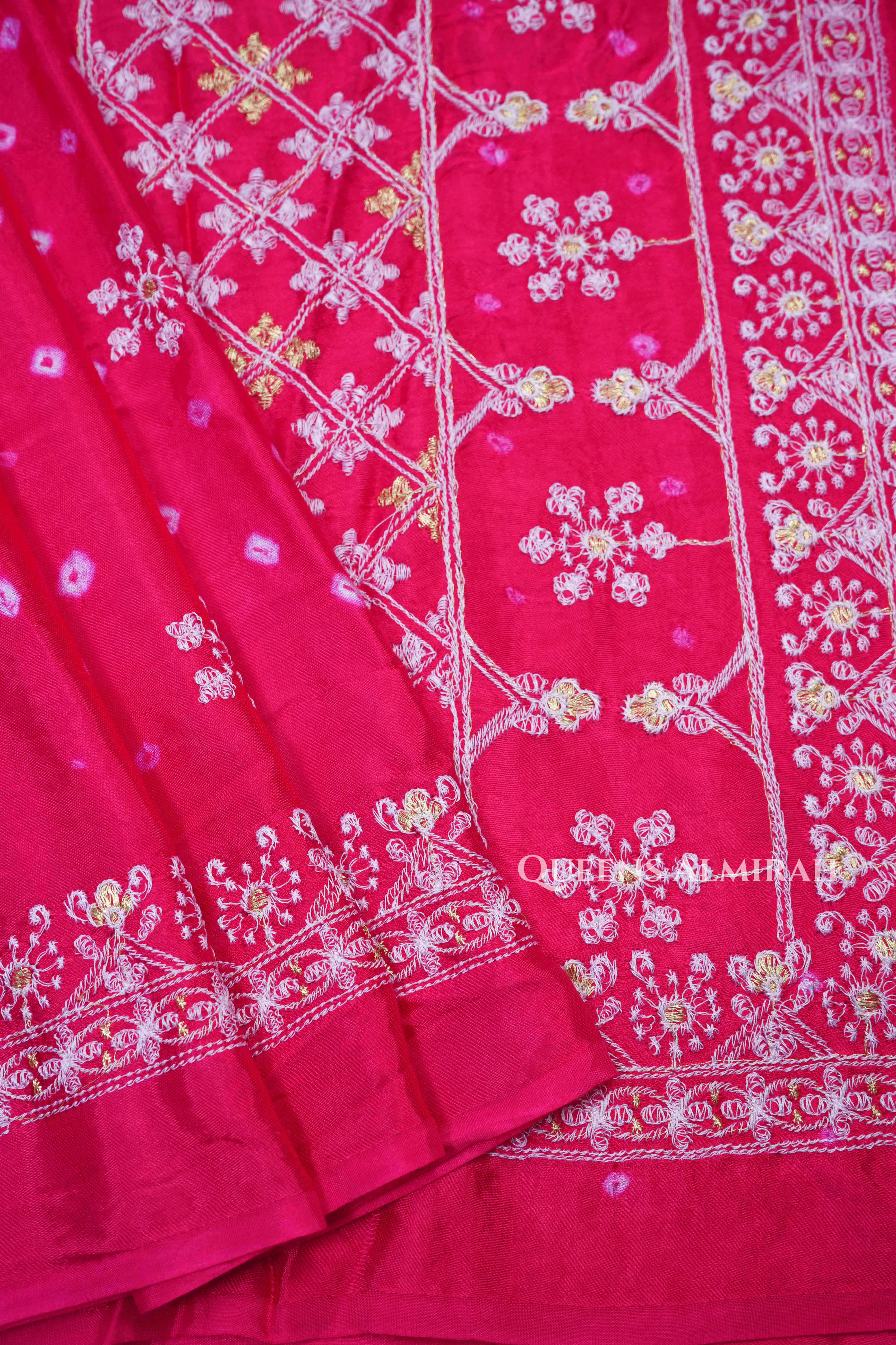 Magenta Pink Modal Silk Saree