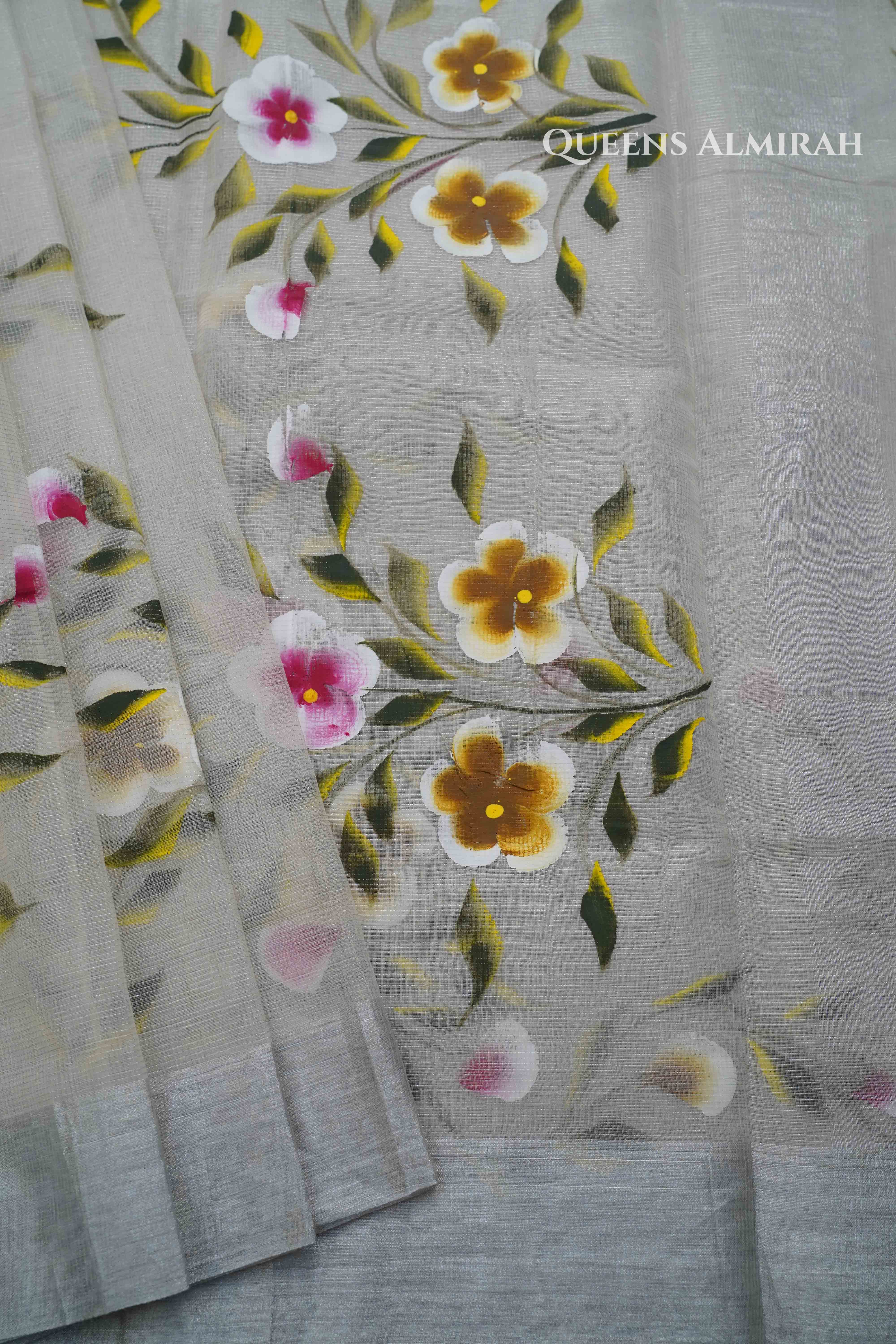 SILVER KOTA TISSUE SAREE . - Queens Jewel Emporium