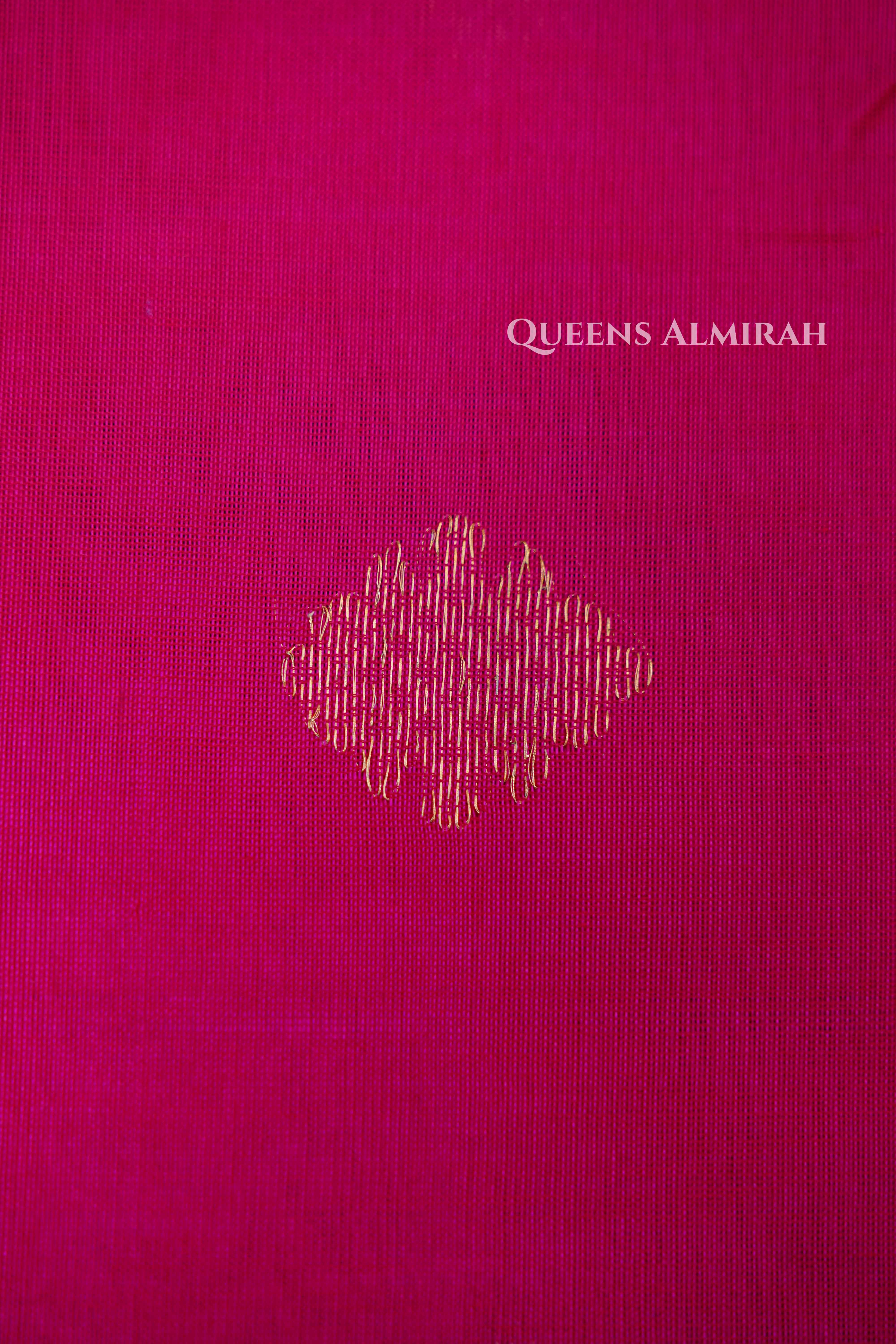 Dark Magenta With Purple Karaikudi Chettinad Silk Cotton Saree