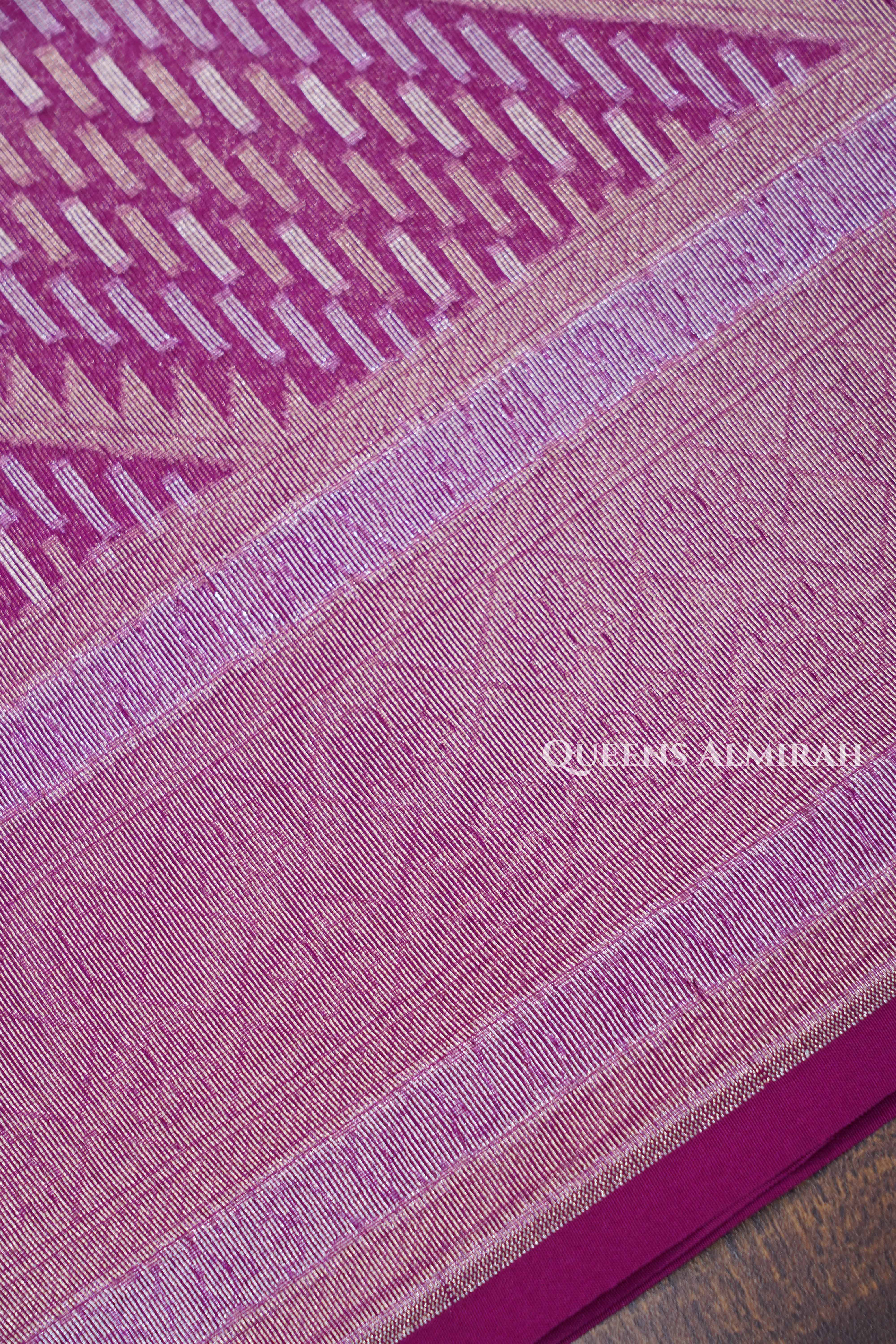 Vadamalli Purple Banarasi Organza Silk Saree