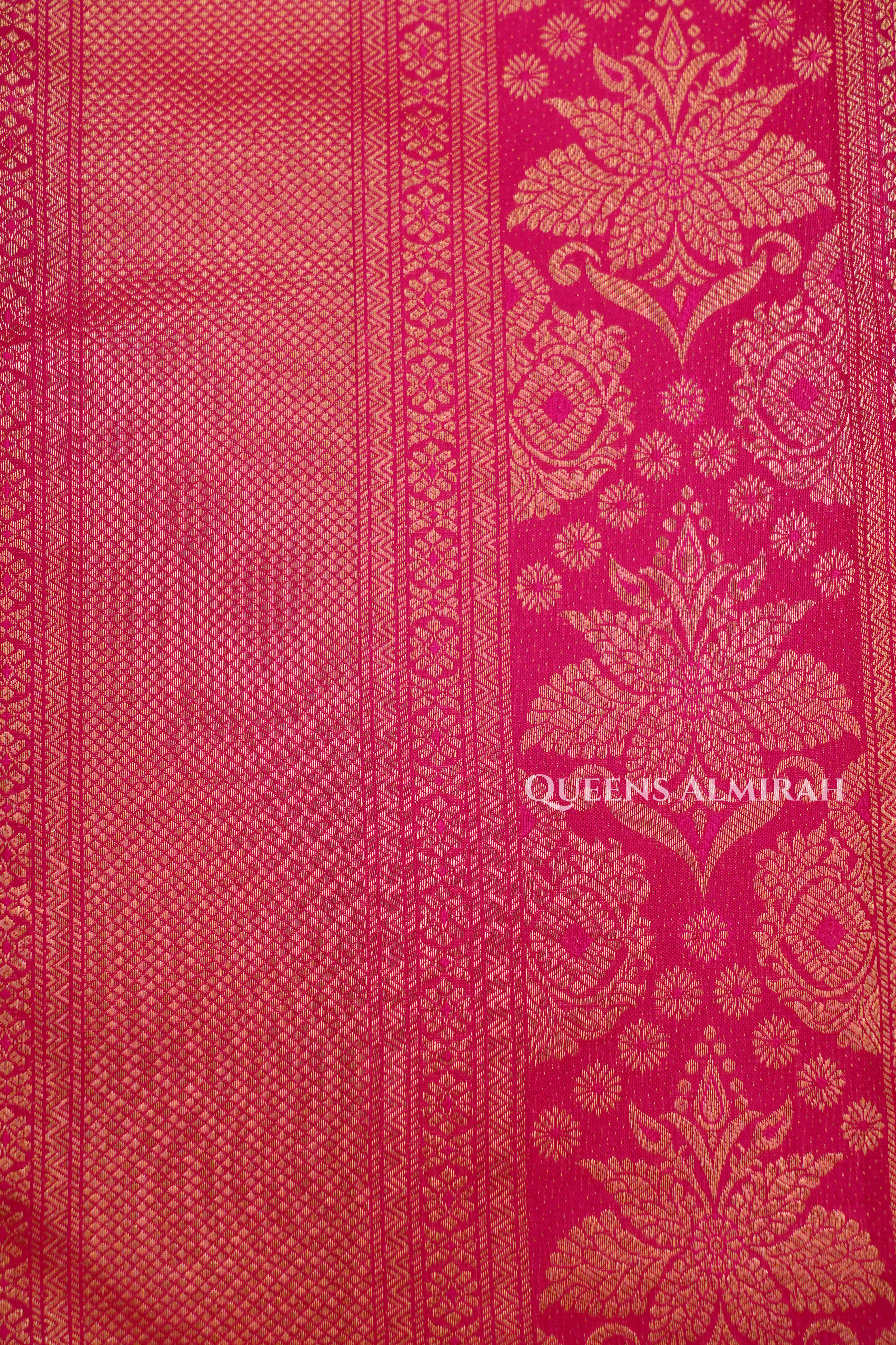 Dark Pink Pure Kanchivaram Silk Saree