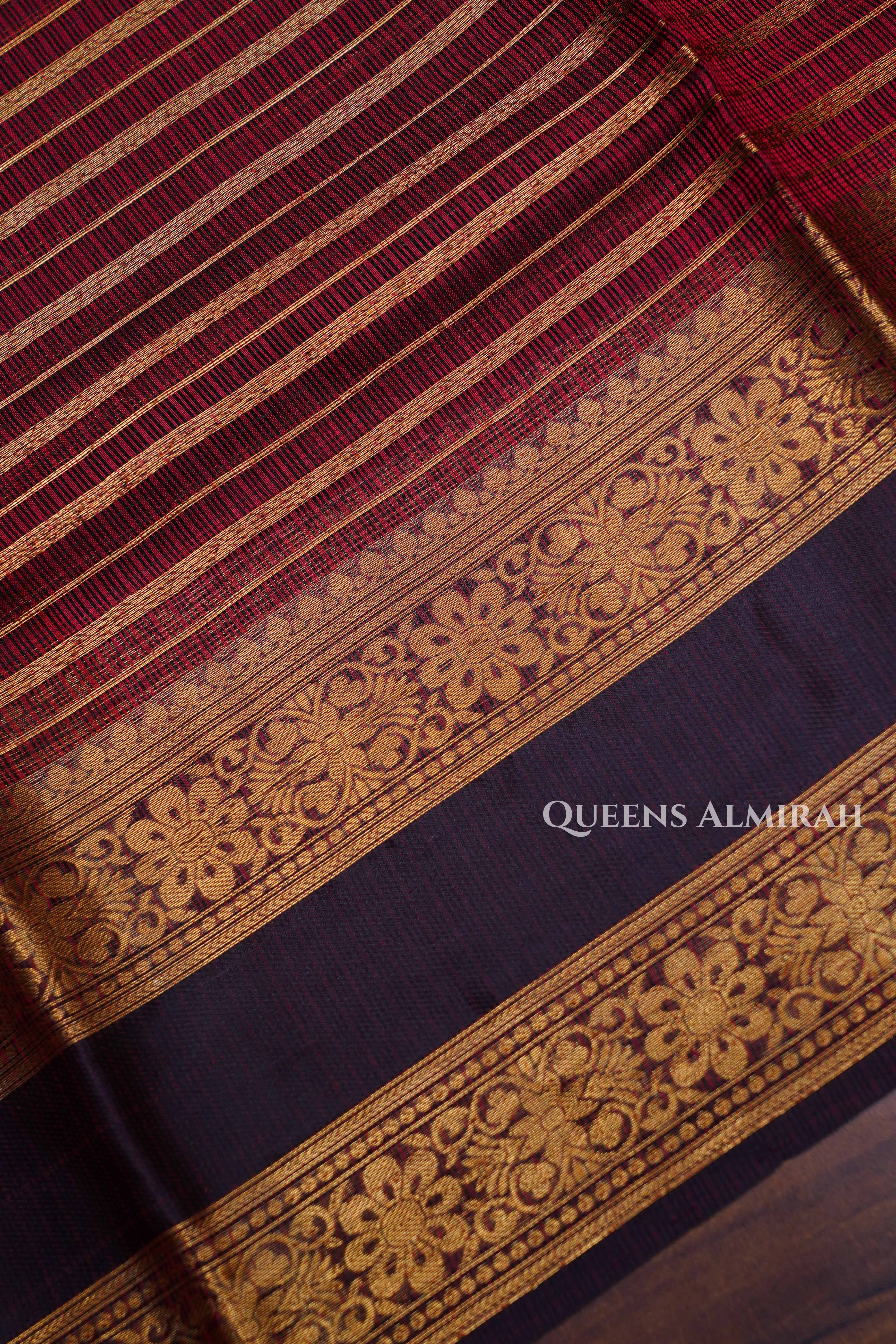 Maroon Pure Kota Silk Saree
