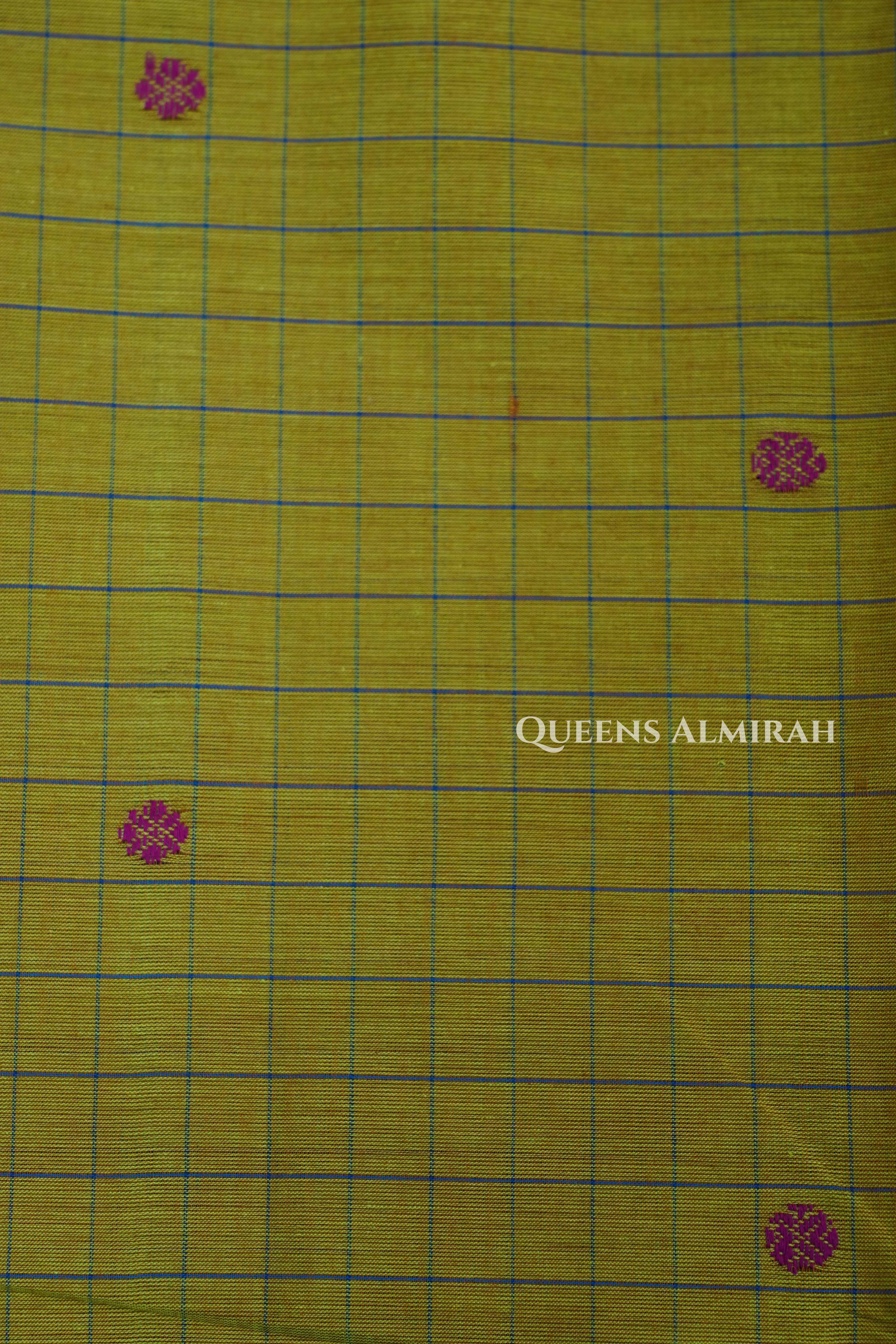Yellowish Green Kanchi Cotton Saree
