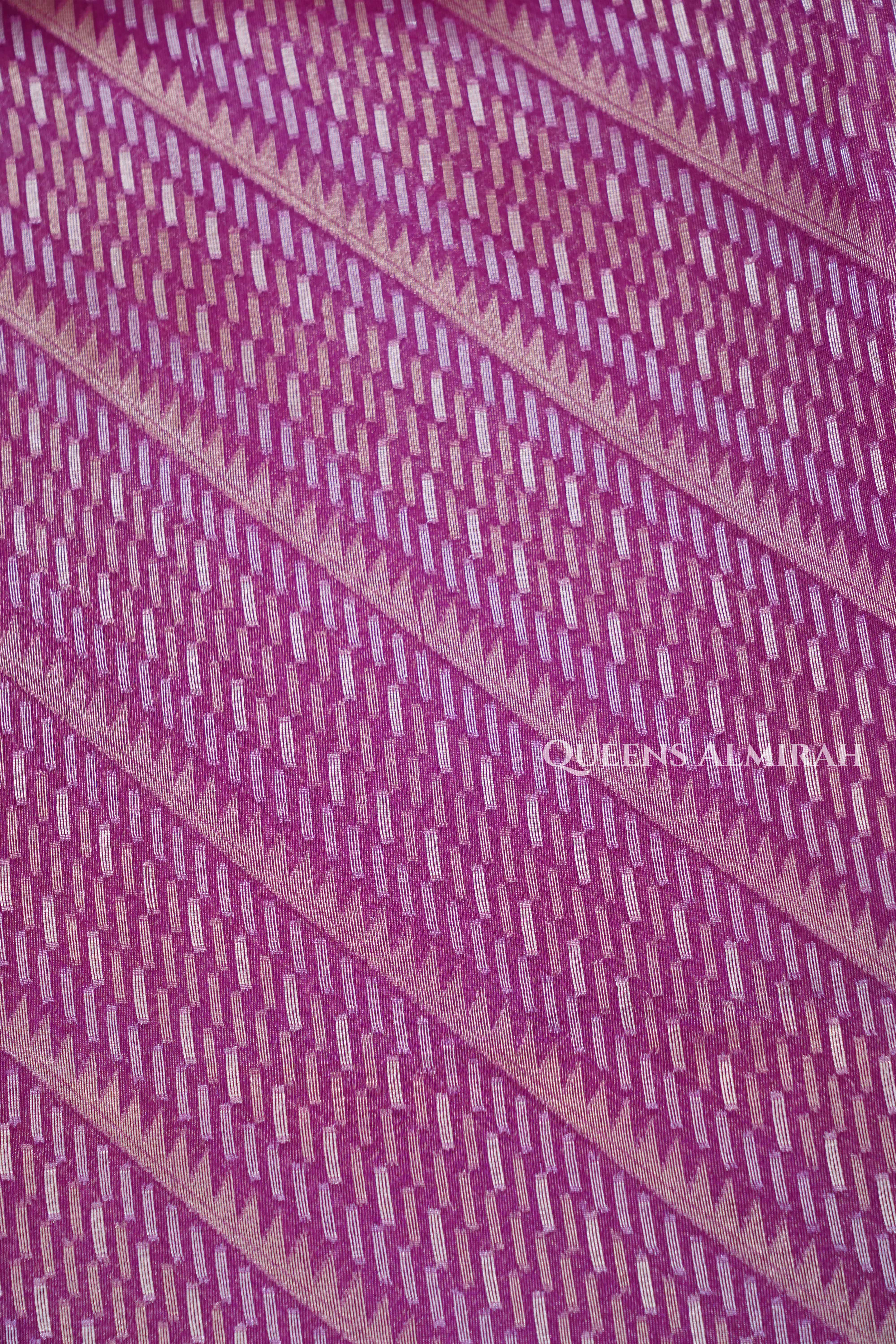 Vadamalli Purple Banarasi Organza Silk Saree