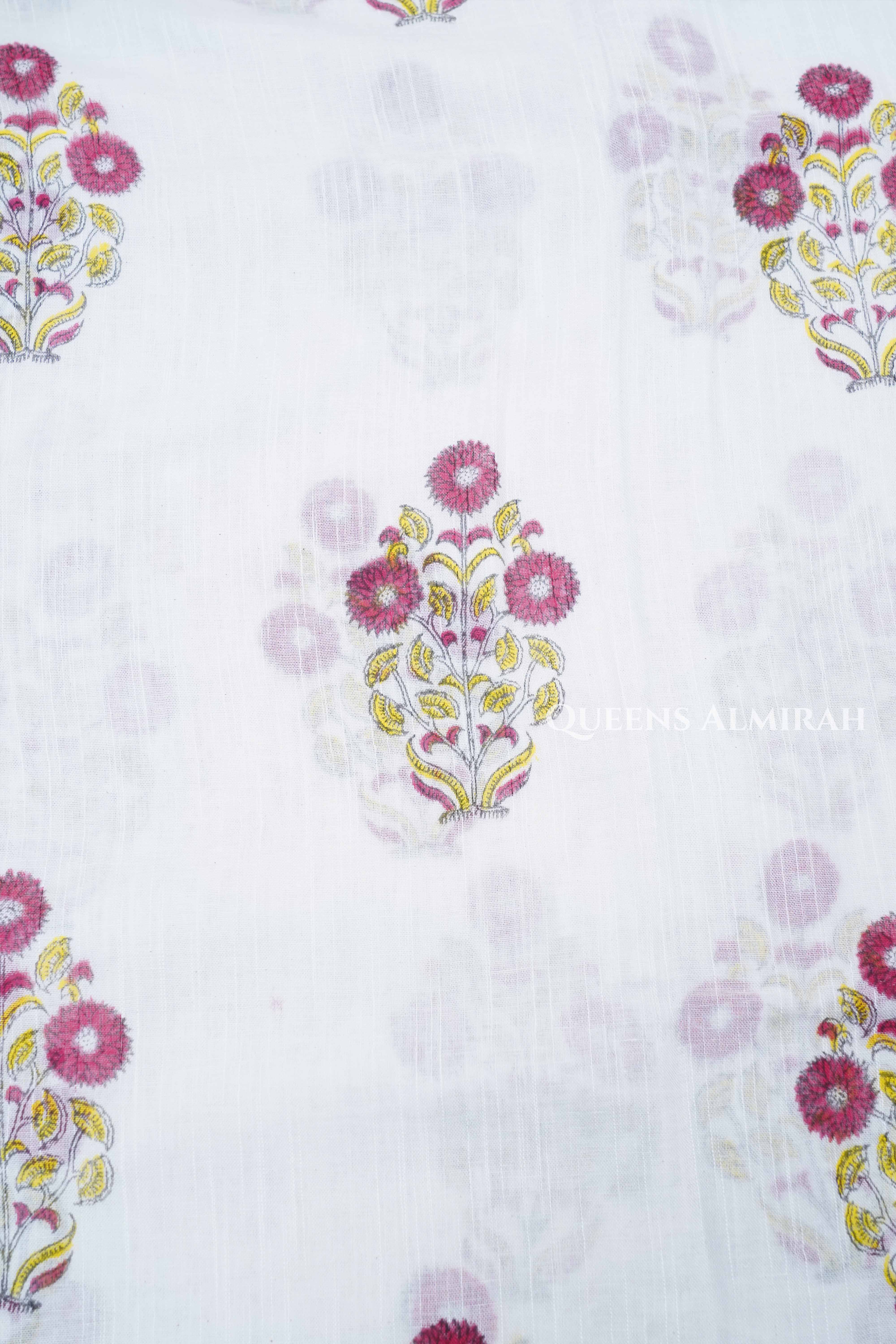 White Linen Cotton Saree