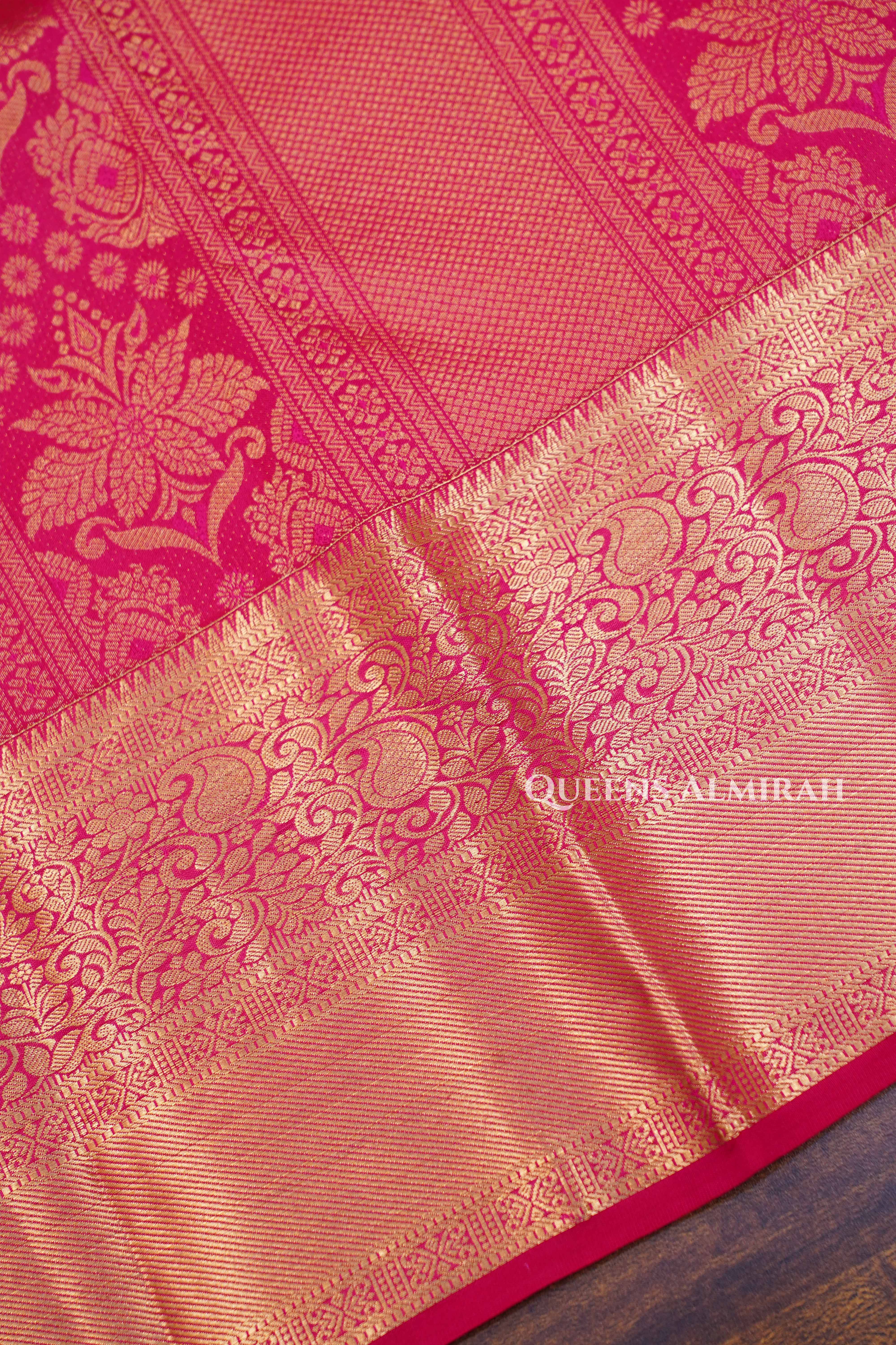 Dark Pink Pure Kanchivaram Silk Saree