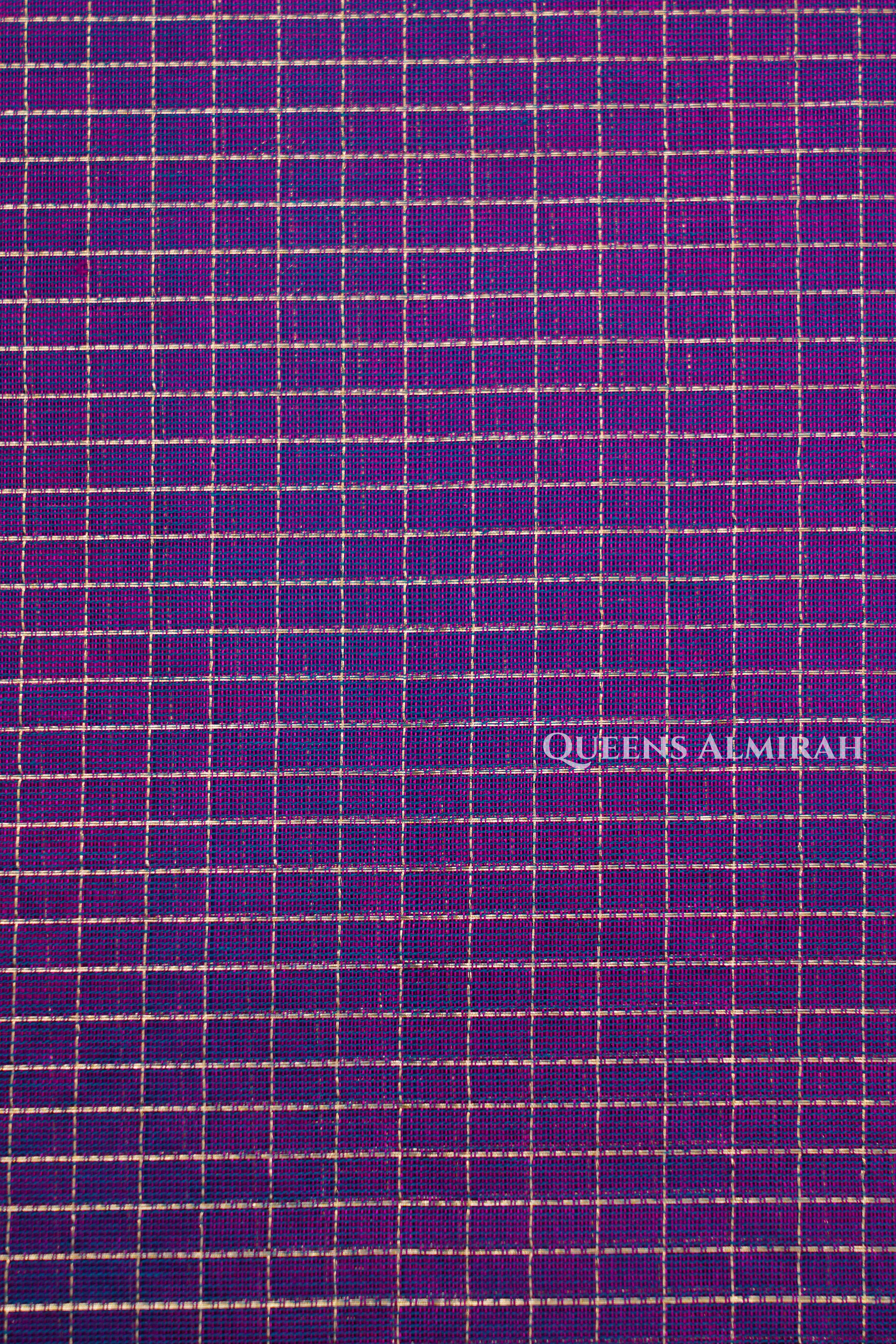 Dusky Blue Karaikudi Chettinad Silk Cotton Saree