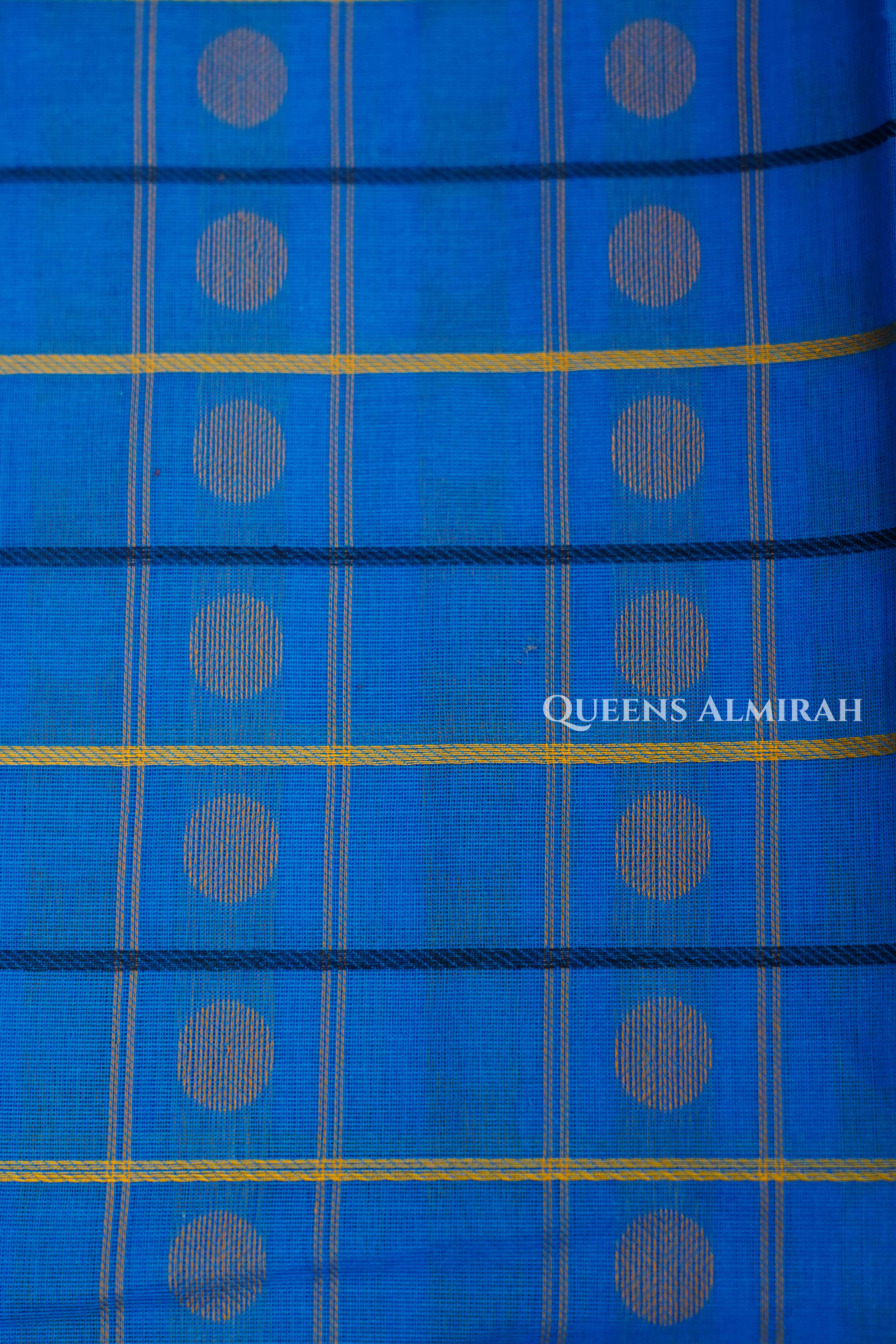 Blue With Purple Chettinad Cotton Saree