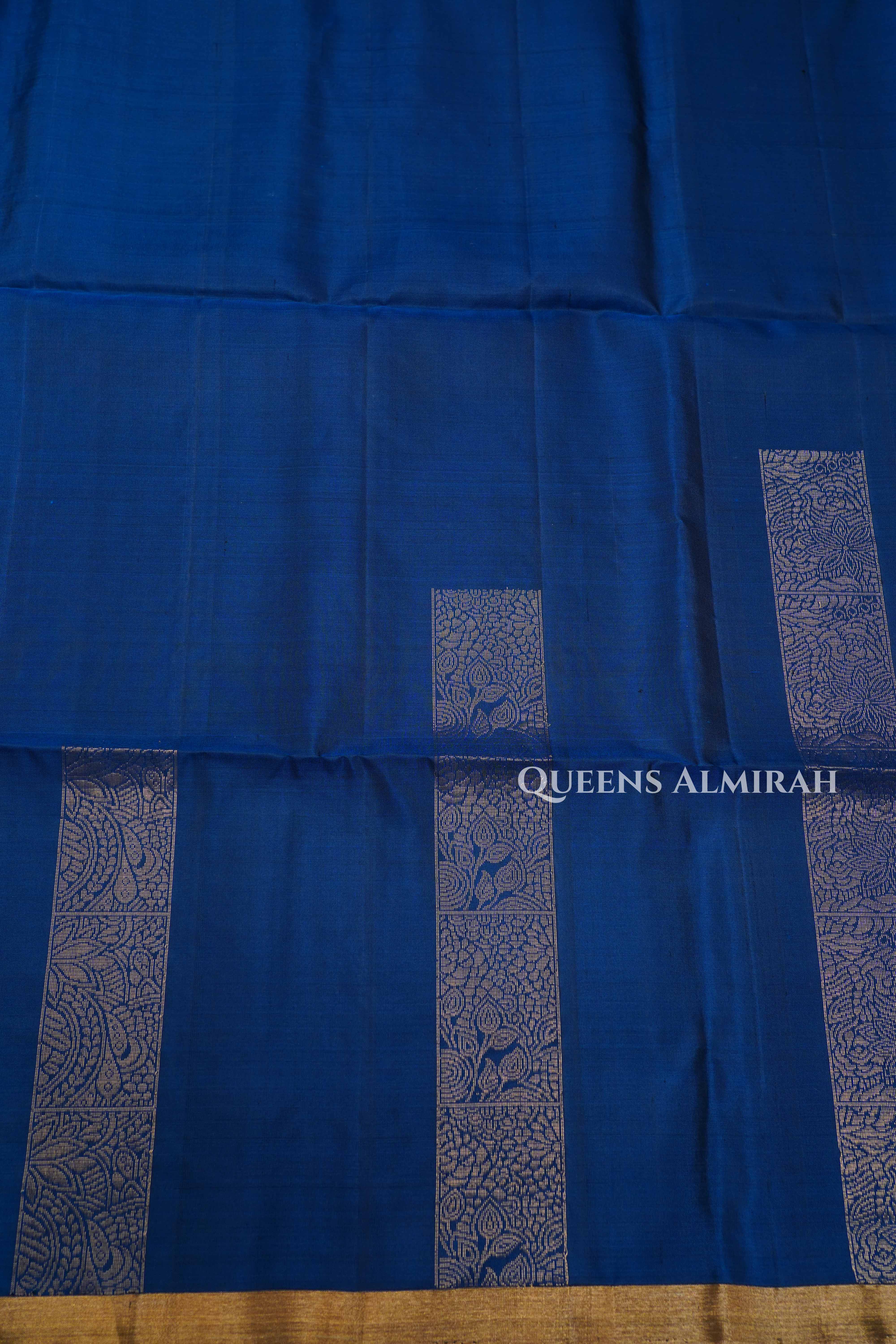 Light Navy Blue Pure Soft Silk Saree