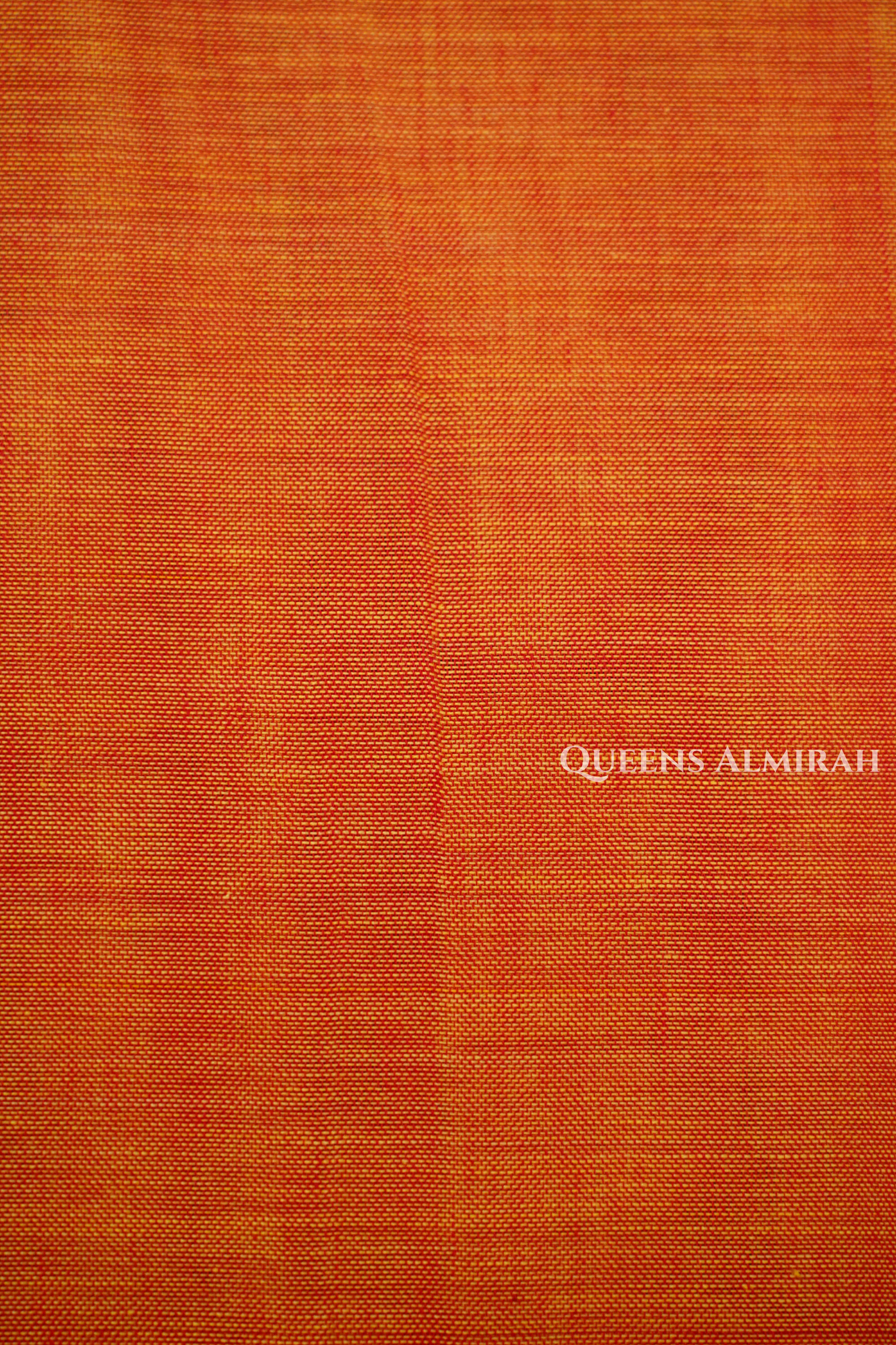 Papaya Orange Narayanpet Cotton Saree