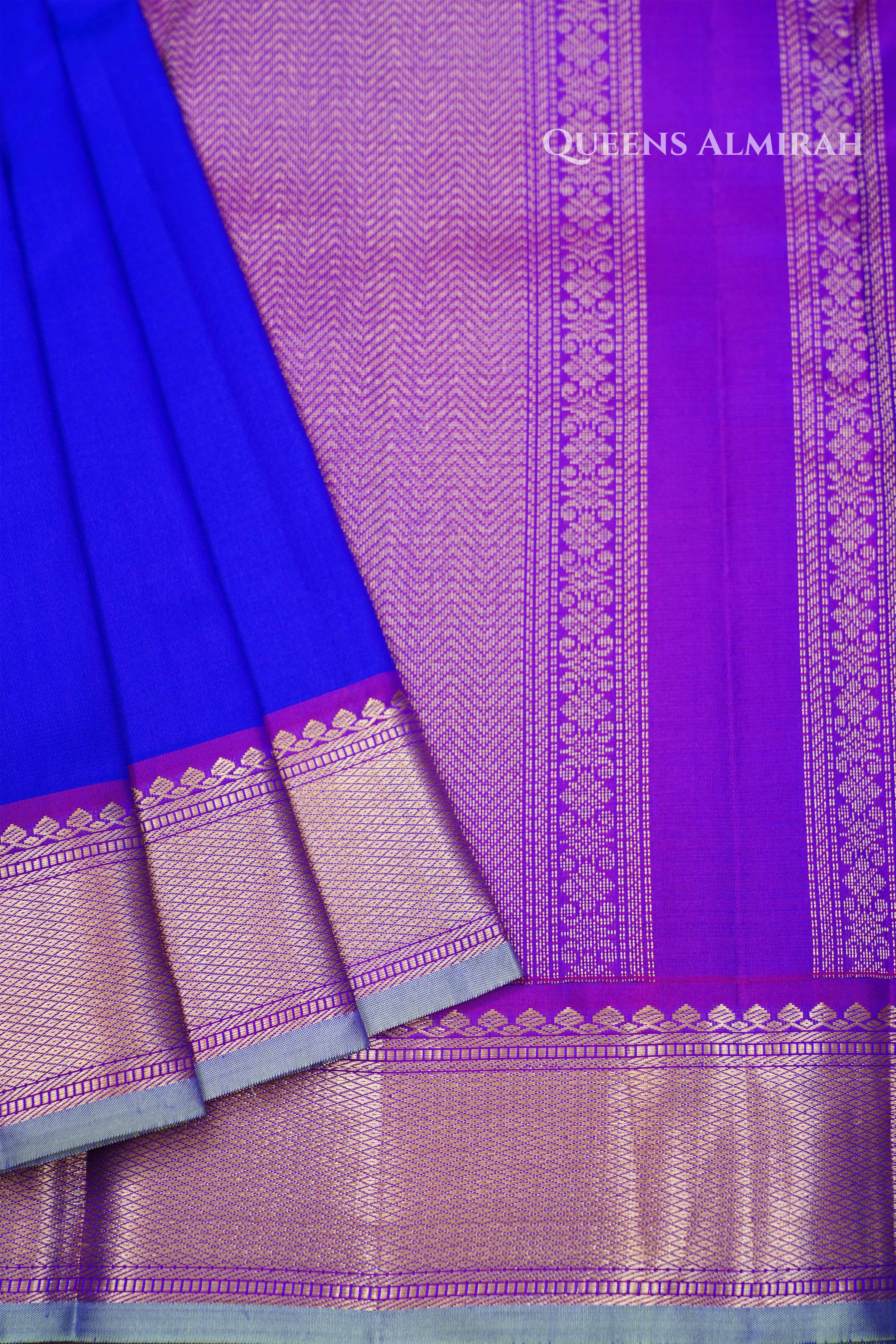 Ink Blue Pure Kanchivaram Silk Saree