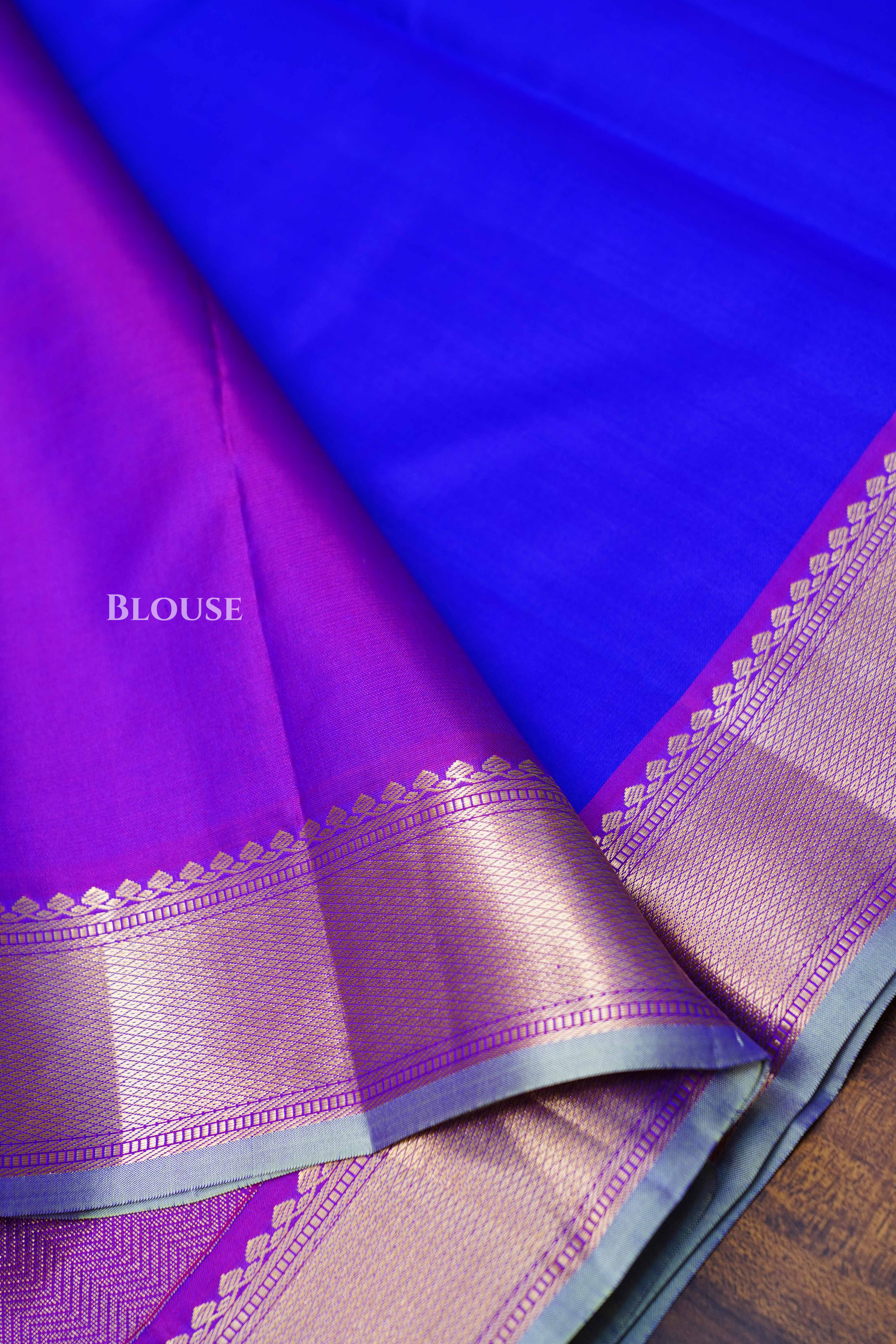 Ink Blue Pure Kanchivaram Silk Saree