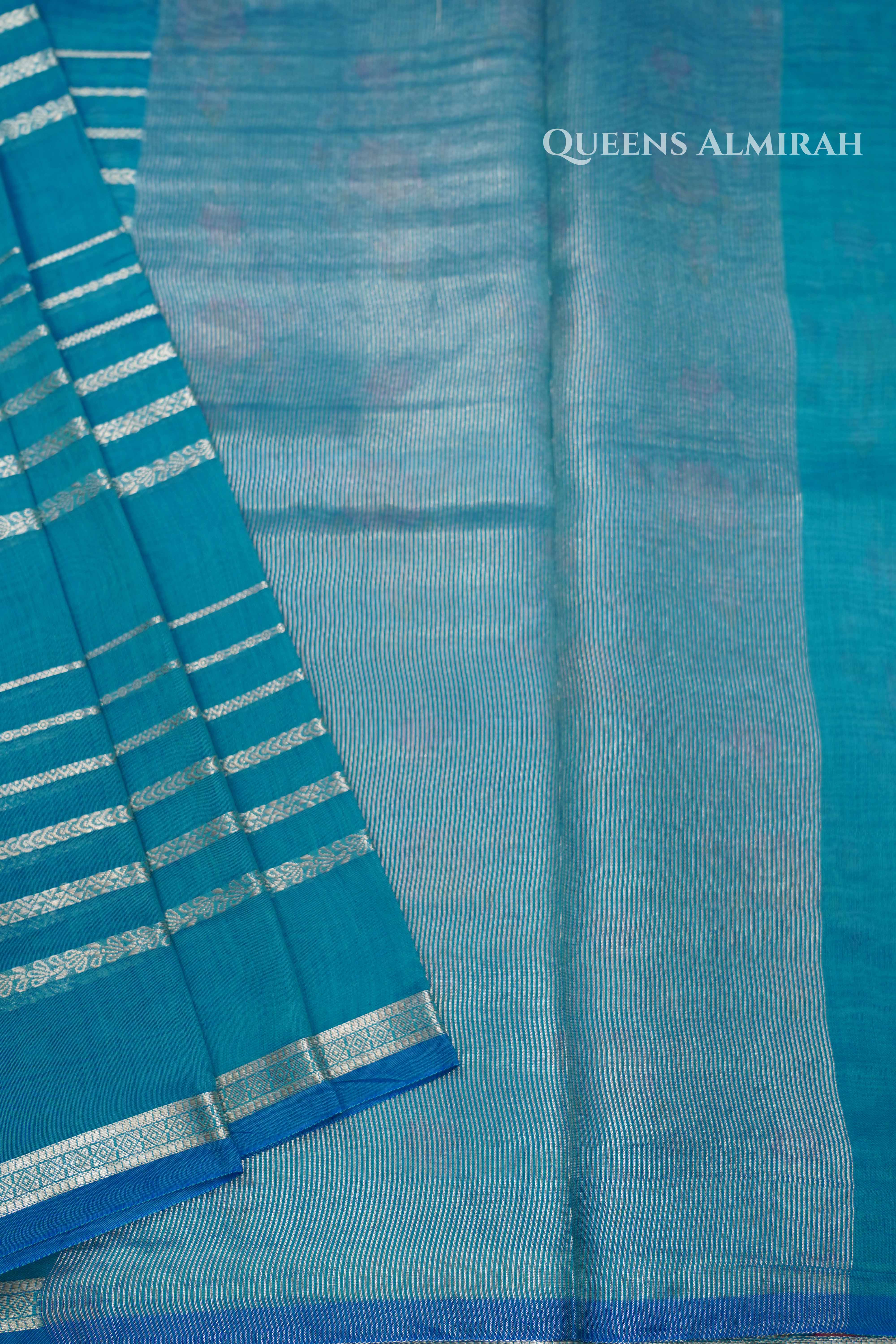 Blue Chanderi Silk Cotton Saree