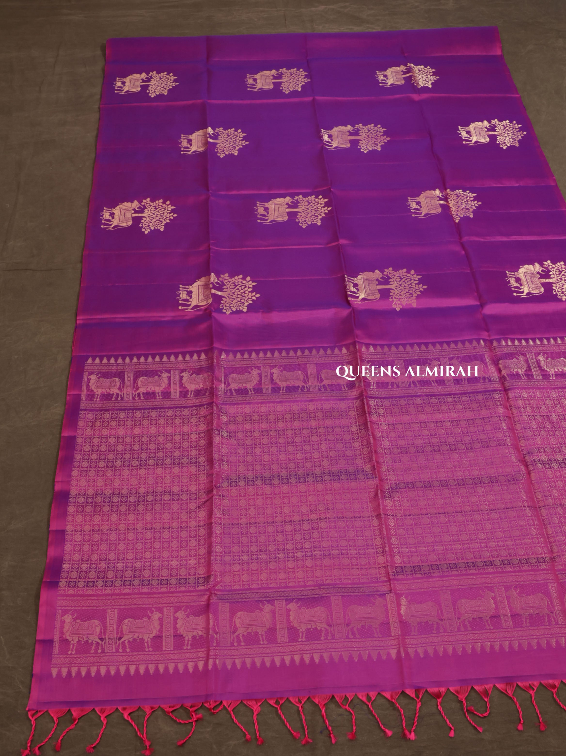 Purple Pure Soft Silk Saree