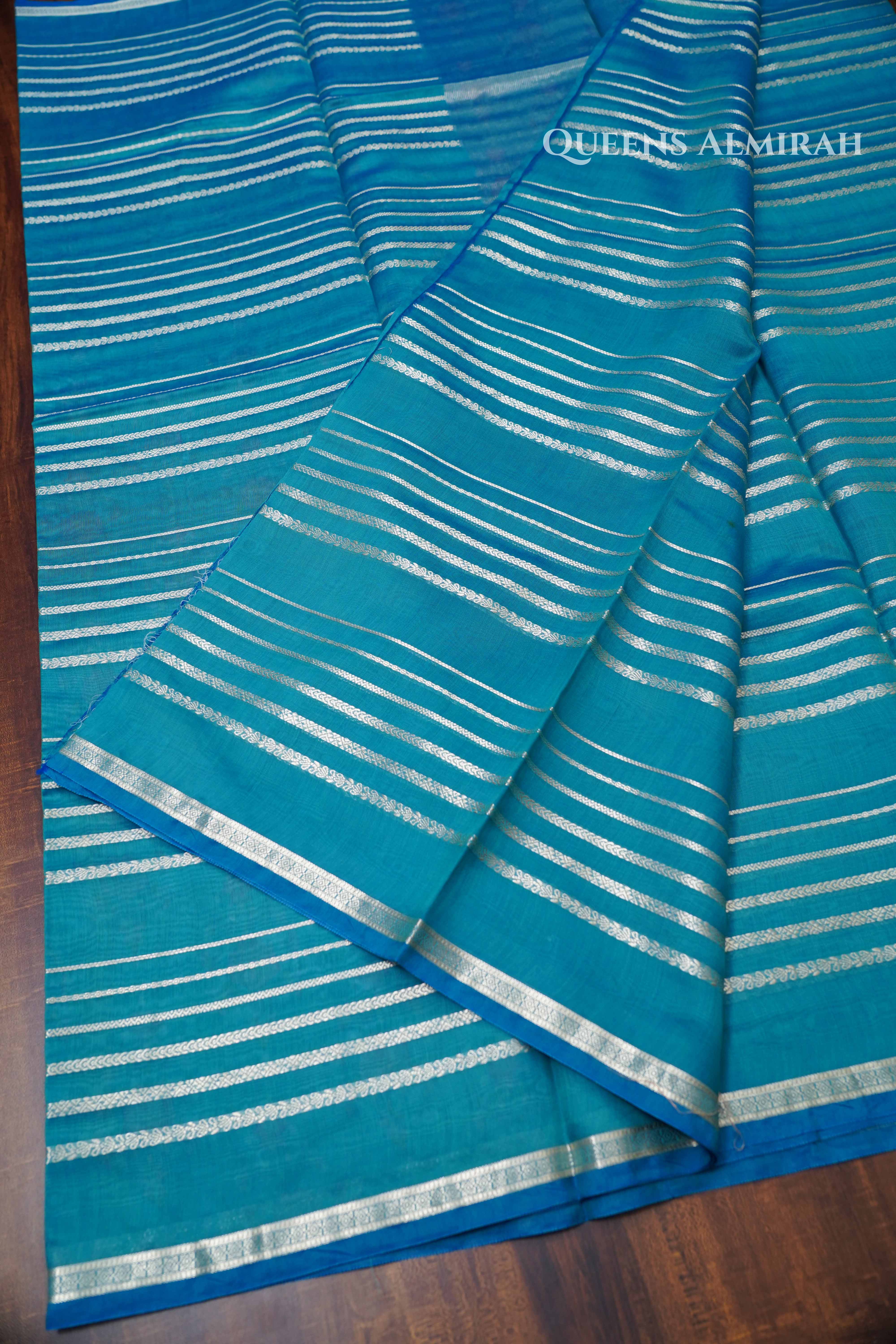 Blue Chanderi Silk Cotton Saree