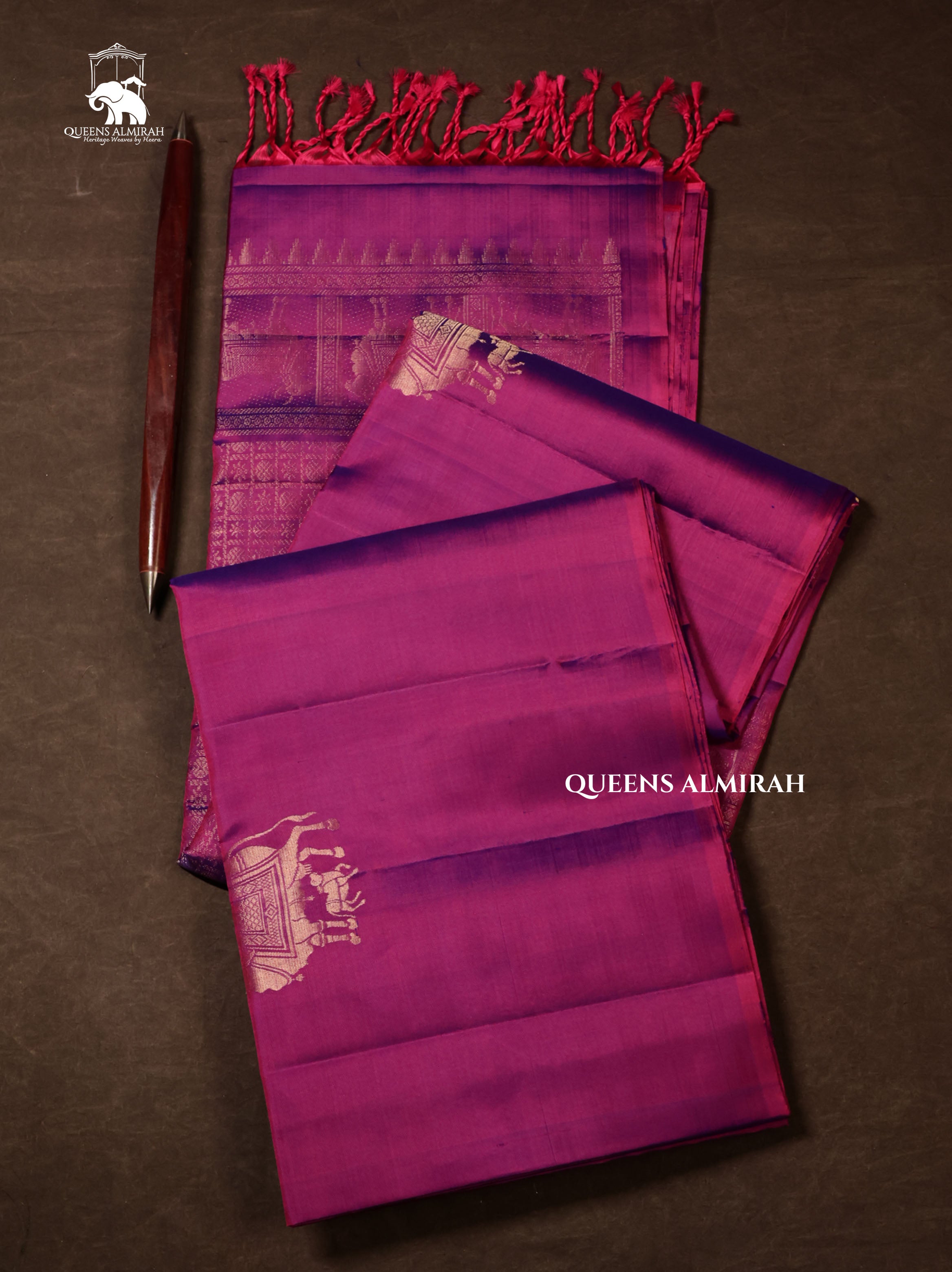 Purple Pure Soft Silk Saree