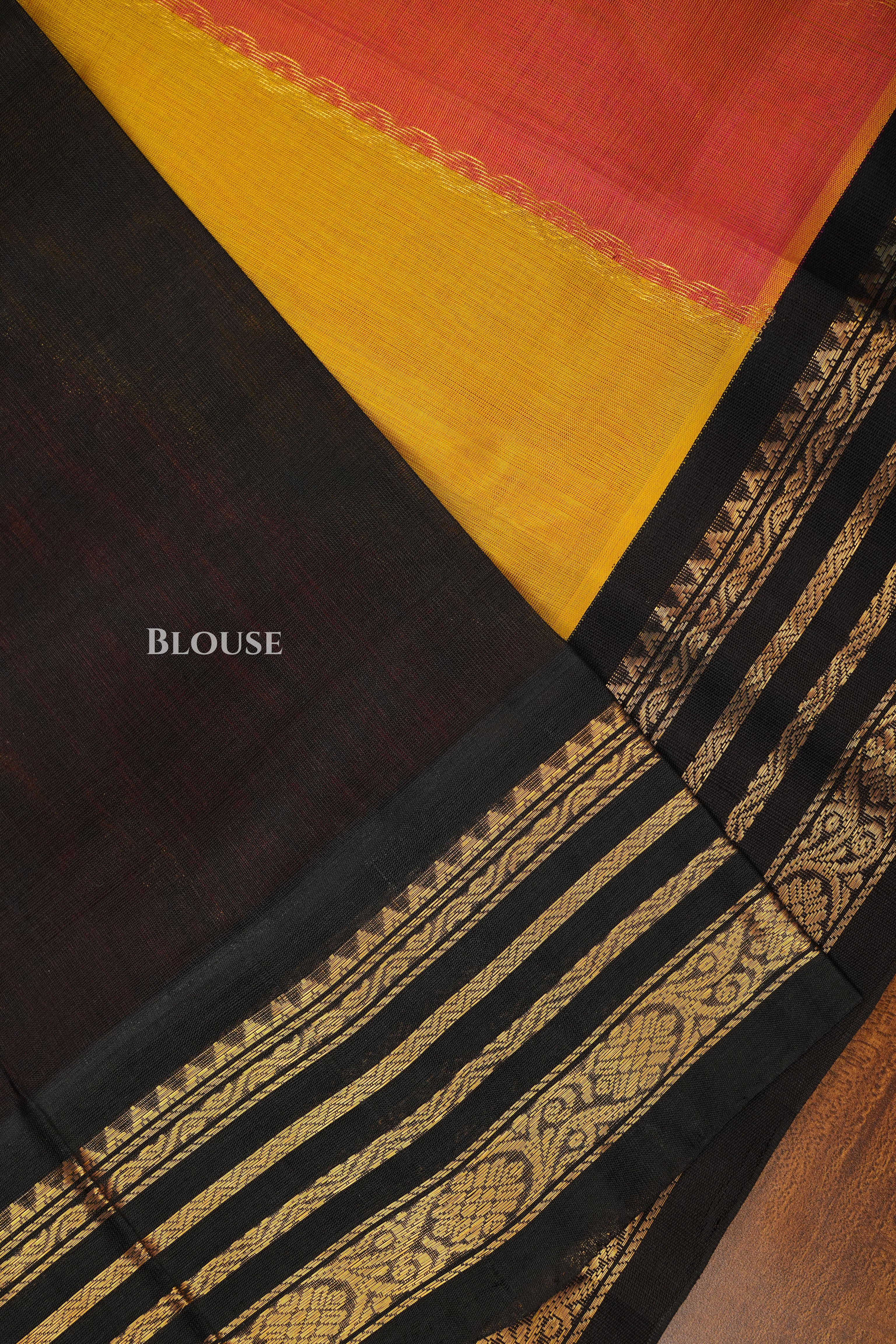Multi Color With Black Varisapet Border Pure Silk Cotton Saree