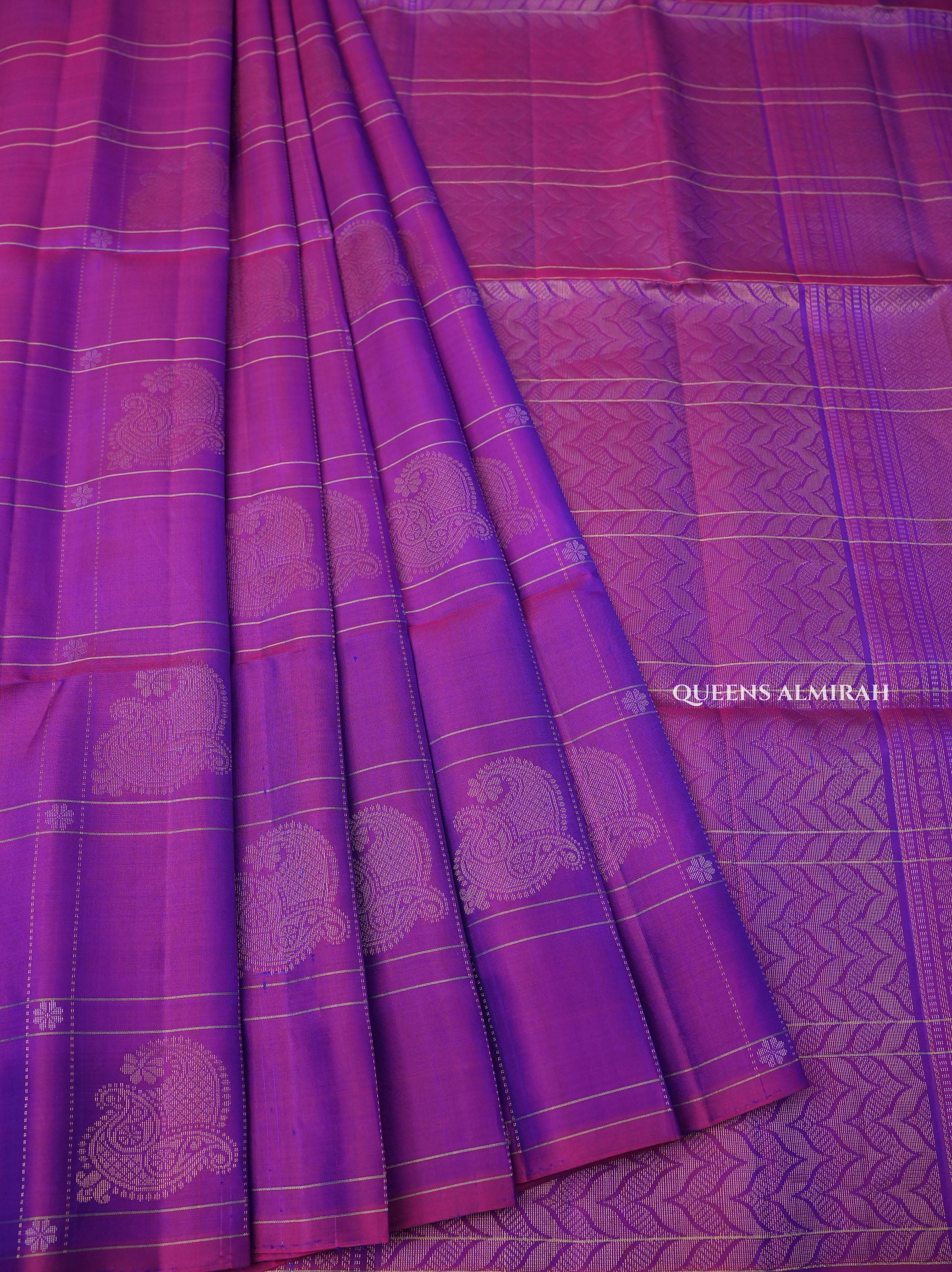 Purple Pure Soft Silk Saree
