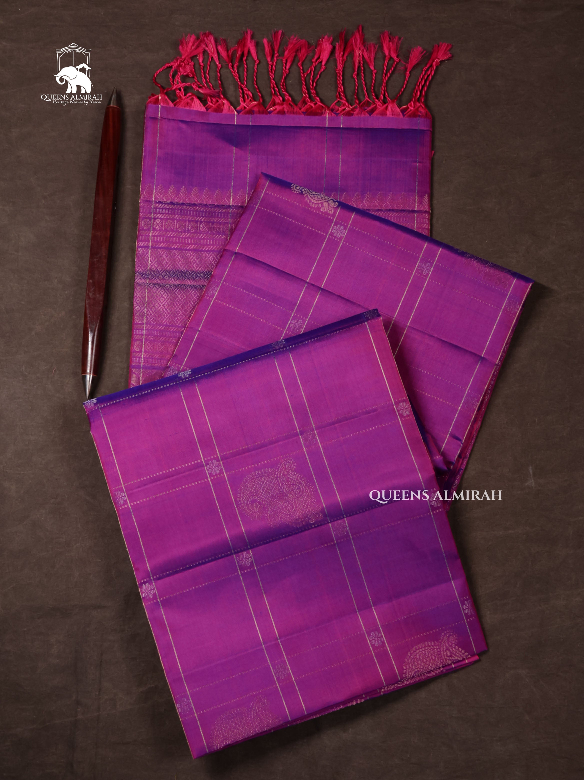 Purple Pure Soft Silk Saree
